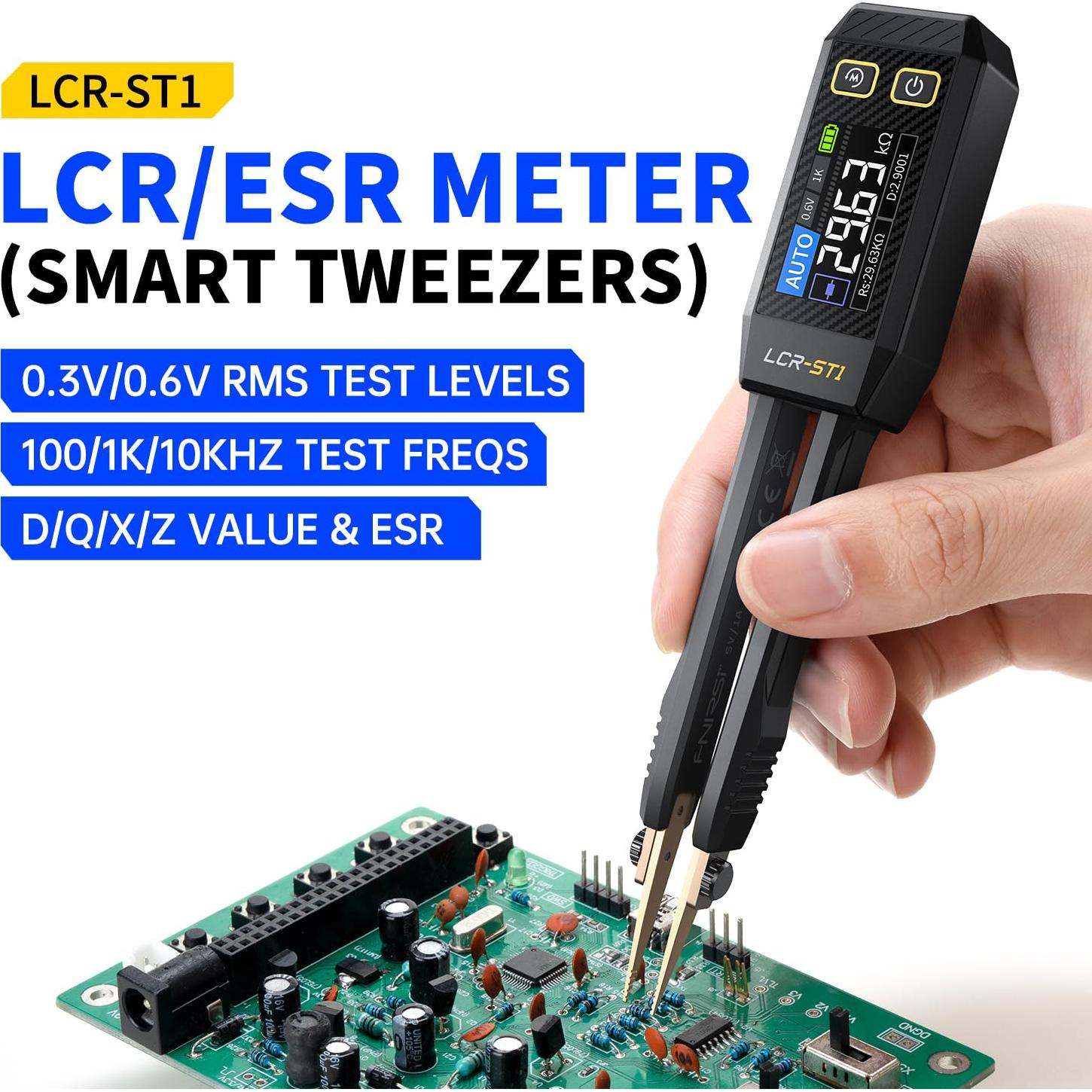 Medidor LCR FNIRSI LCR-ST1 Pinza Portátil 10kHz SMD