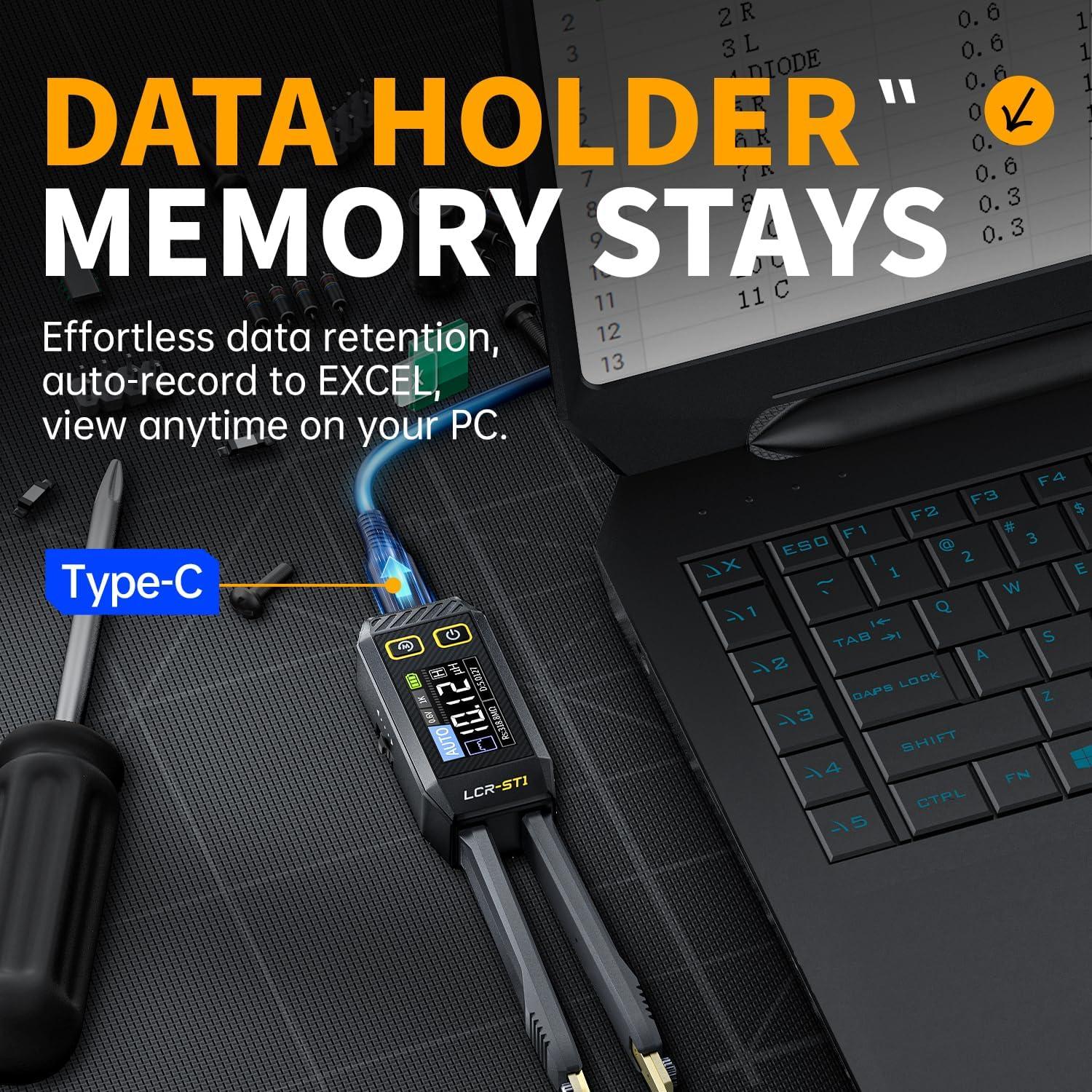 Medidor LCR FNIRSI LCR-ST1 Pinza Portátil 10kHz SMD