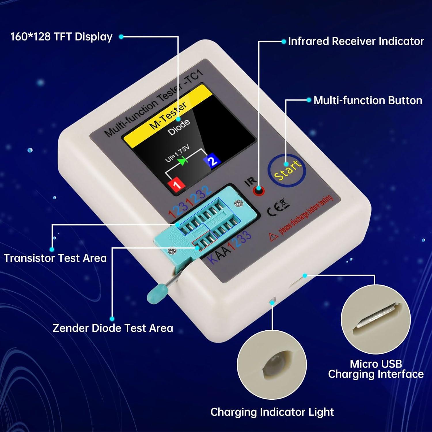 Probador de Transistores FORIOT LCR-TC1 Multifuncional