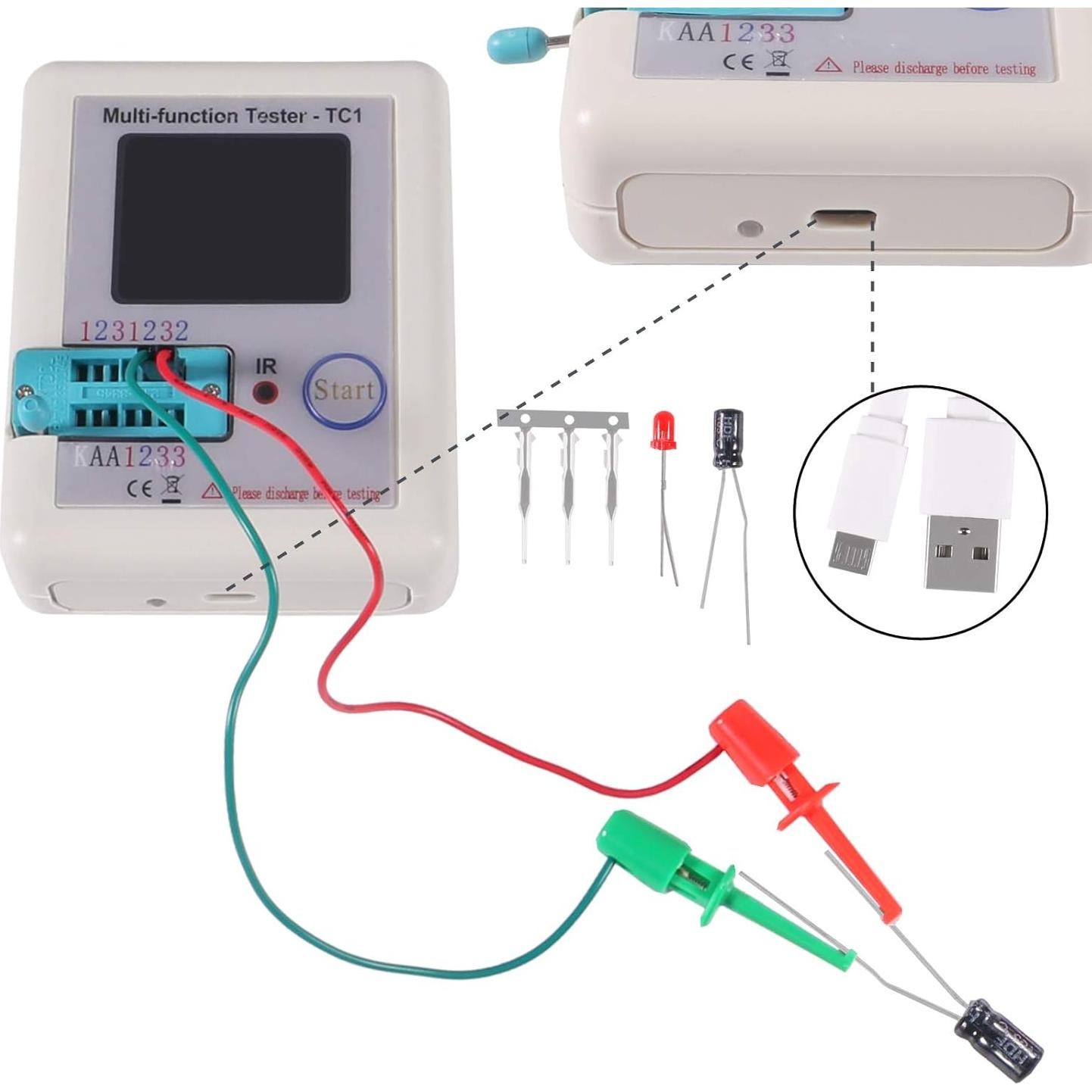 Probador Multifuncional LCR-TC1 ACEIRMC Pantalla TFT 1.8"