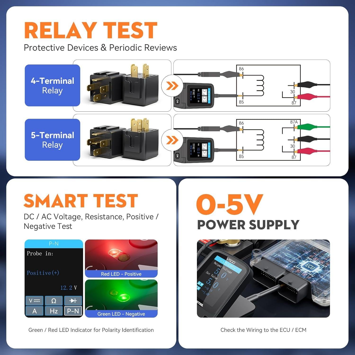 VDIAGTOOL V500 Kit Probador Circuito Eléctrico Automotriz 9-30V