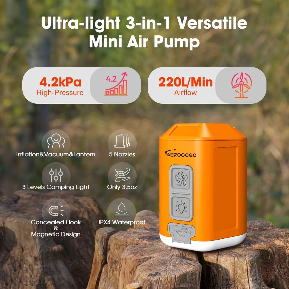 Bomba de Aire Portátil GIGA PUMP 4 con Linterna 4.2kPa