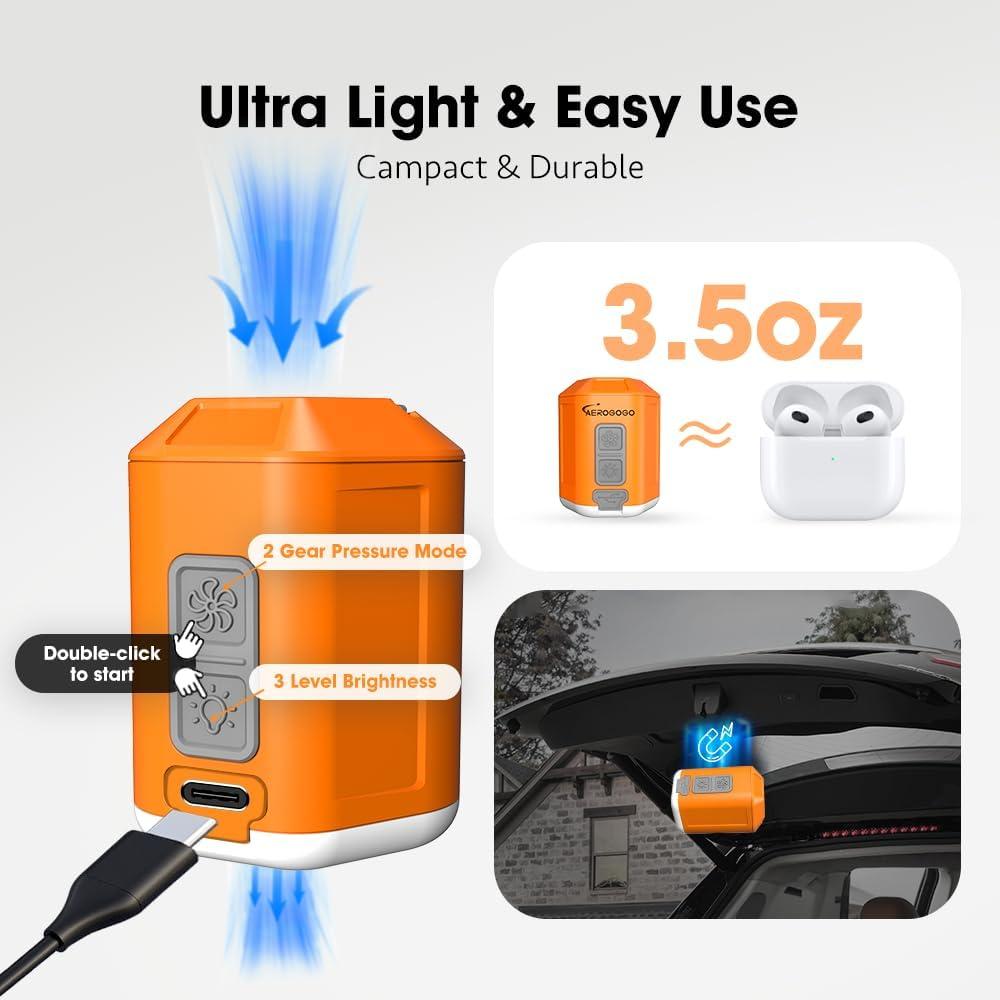 Bomba de Aire Portátil GIGA PUMP 4 con Linterna 4.2kPa