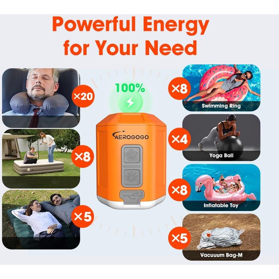 Bomba de Aire Portátil GIGA PUMP 4 con Linterna 4.2kPa