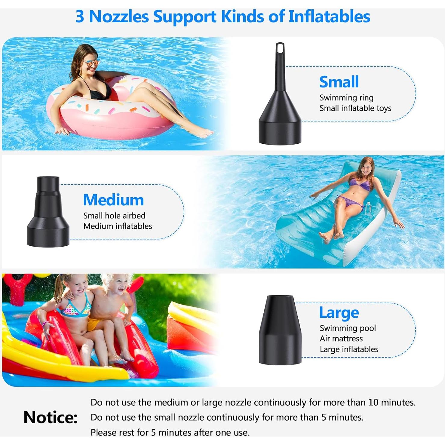 Bomba de Aire Eléctrica PULIDIKI 450 LPM para Inflables