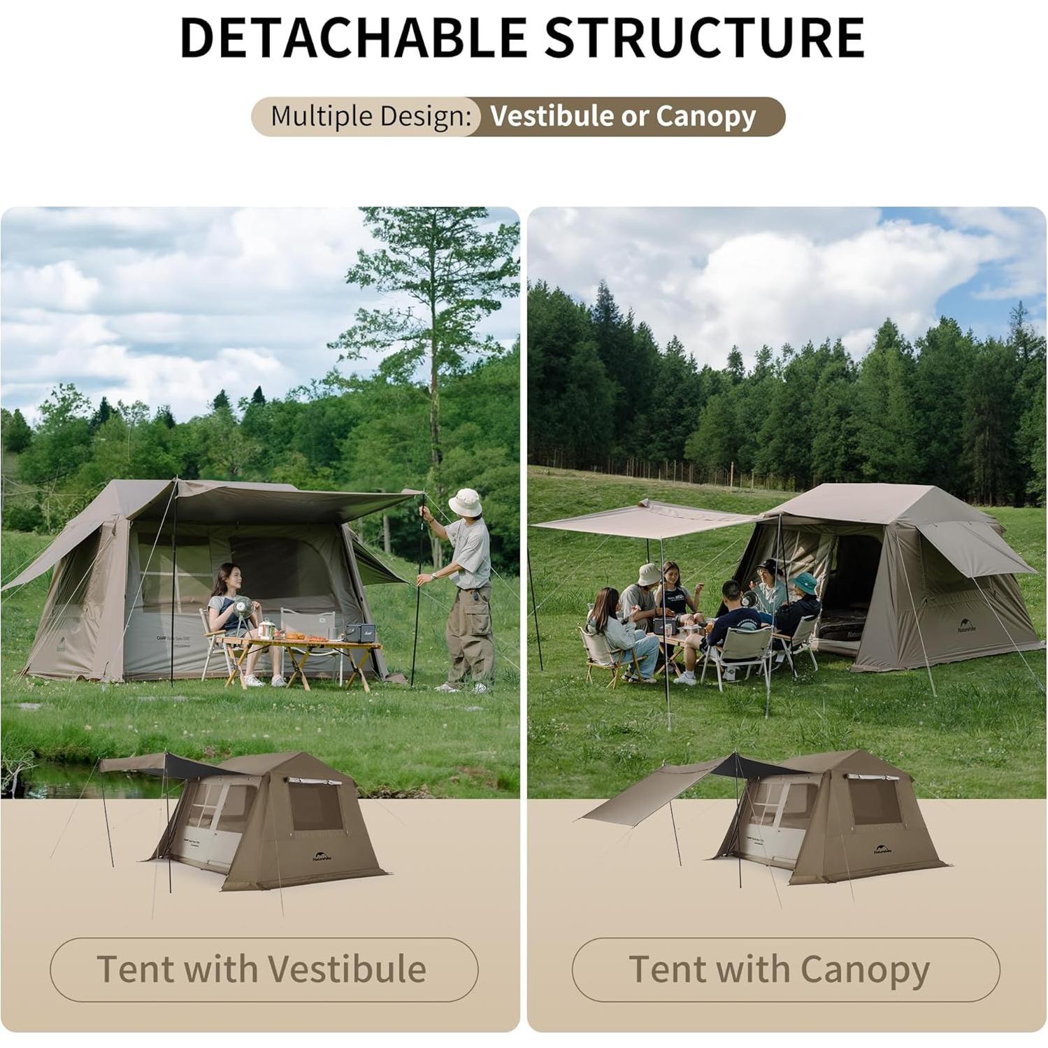 Tienda de Camping Naturehike para 4 Personas con Porche Mosquitera
