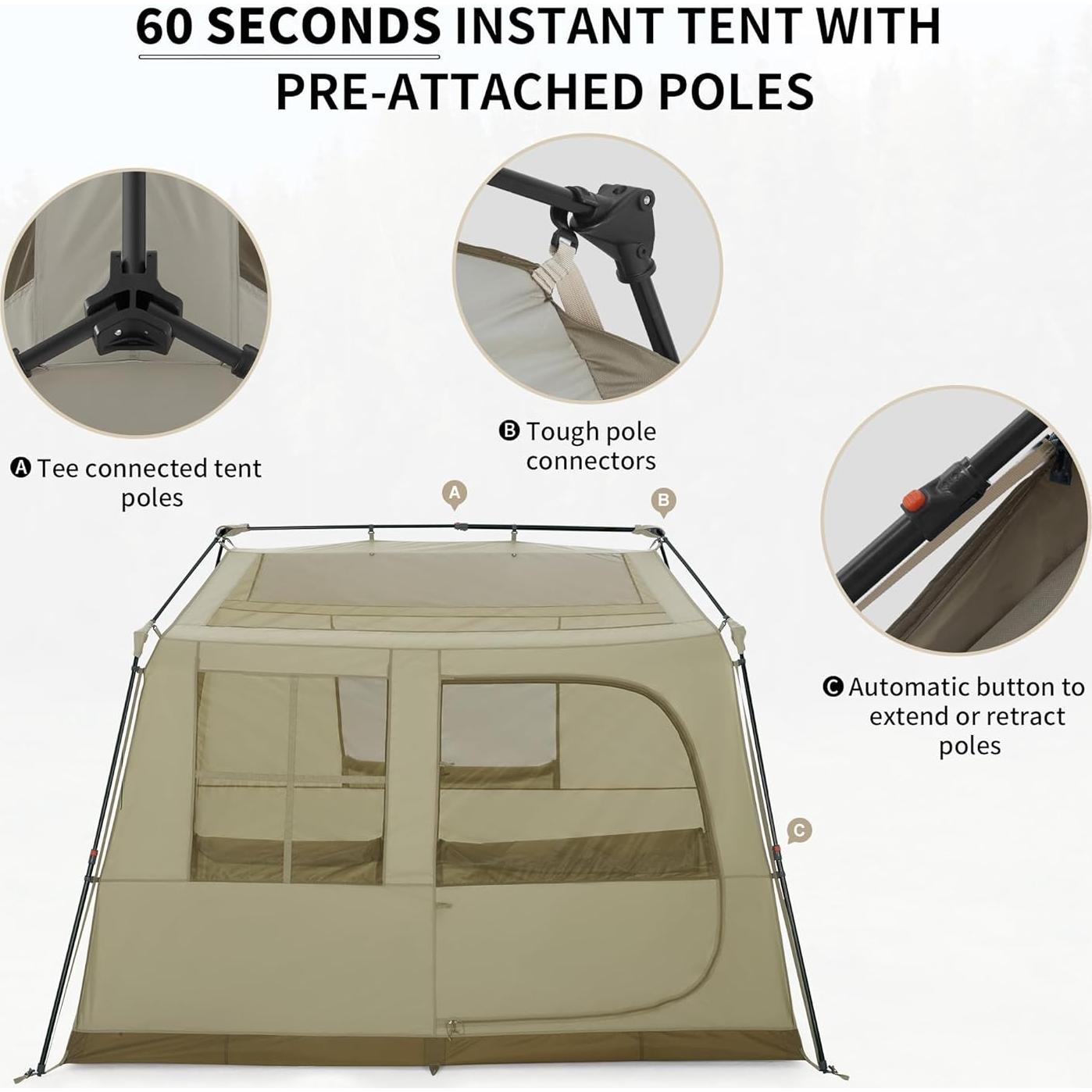 Tienda de Camping Naturehike para 4 Personas con Porche Mosquitera