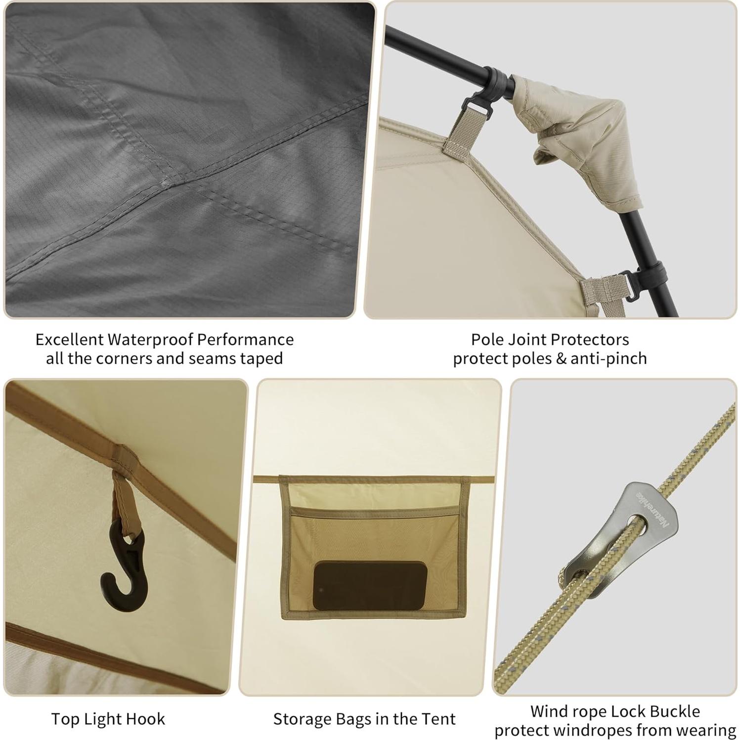 Tienda de Camping Naturehike para 4 Personas con Porche Mosquitera