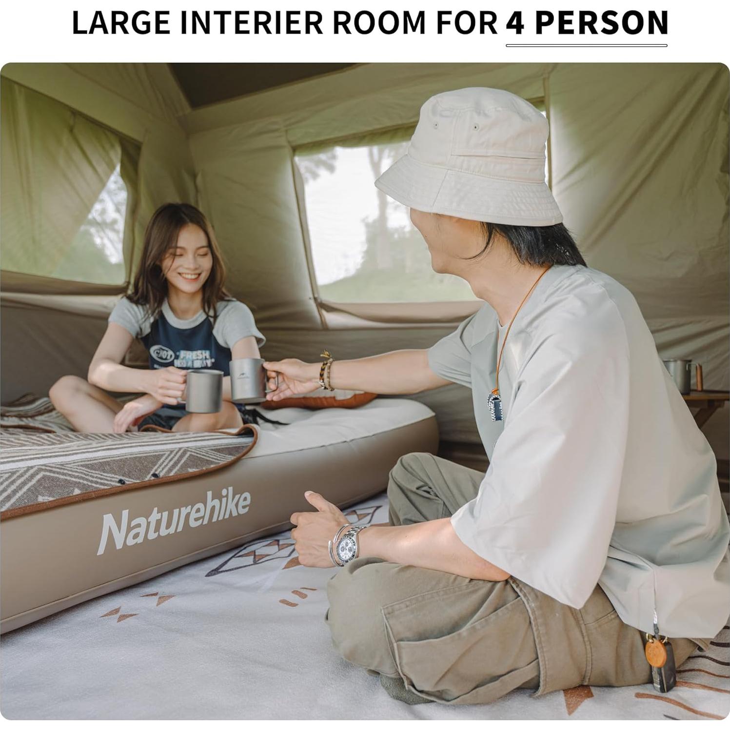 Tienda de Camping Naturehike para 4 Personas con Porche Mosquitera