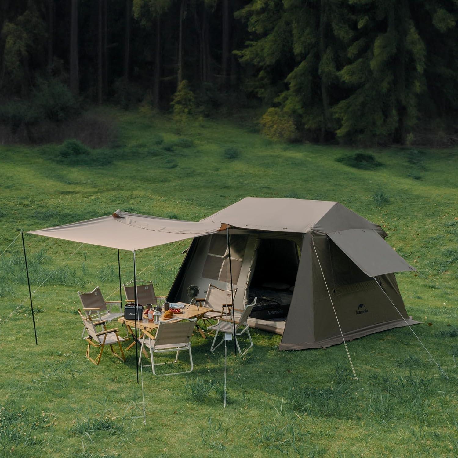 Tienda de Camping Naturehike para 4 Personas con Porche Mosquitera