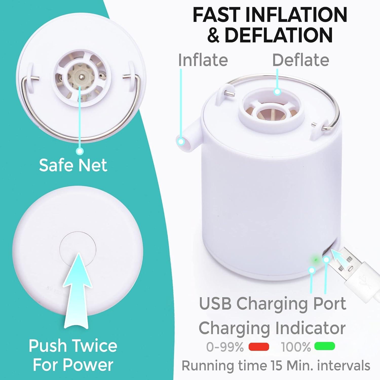 Bomba de Aire Eléctrica Circa Air Mini Portátil USB 76.5g