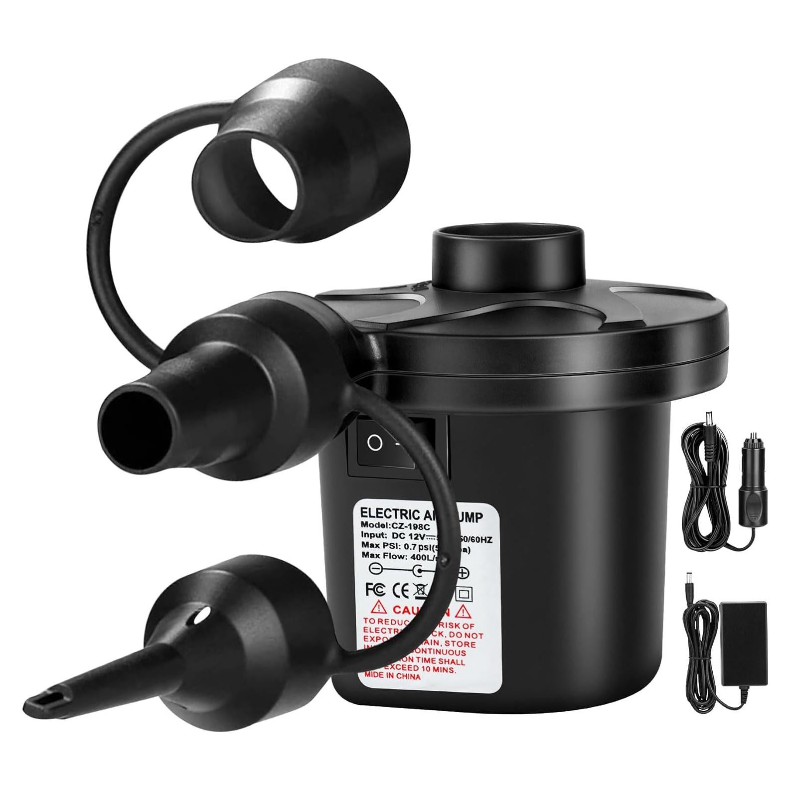 Bomba de Aire Eléctrica AearKing 110V/12V, Inflador y Desinflador