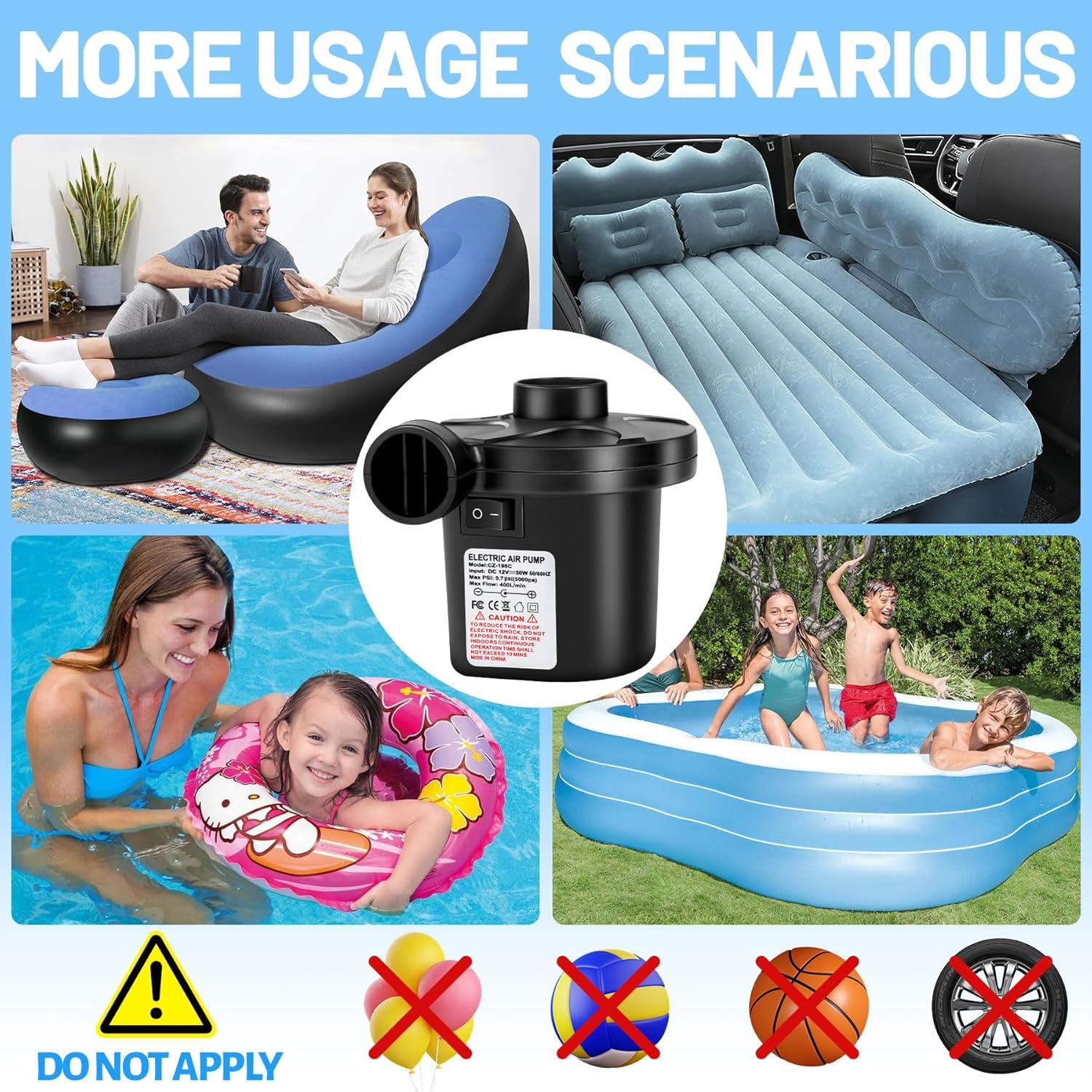 Bomba de Aire Eléctrica AearKing 110V/12V, Inflador y Desinflador