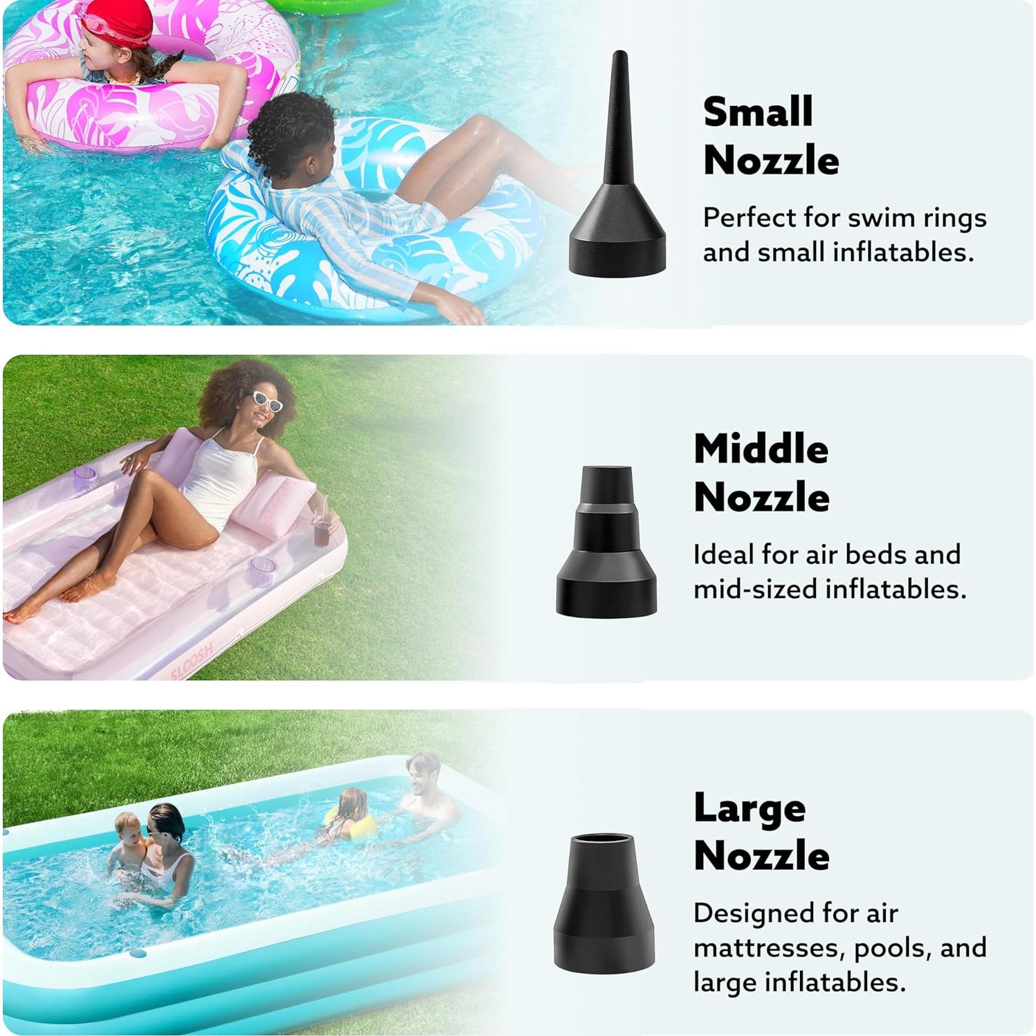 Bomba de Aire Eléctrica Sloosh 280 LPM para Inflables