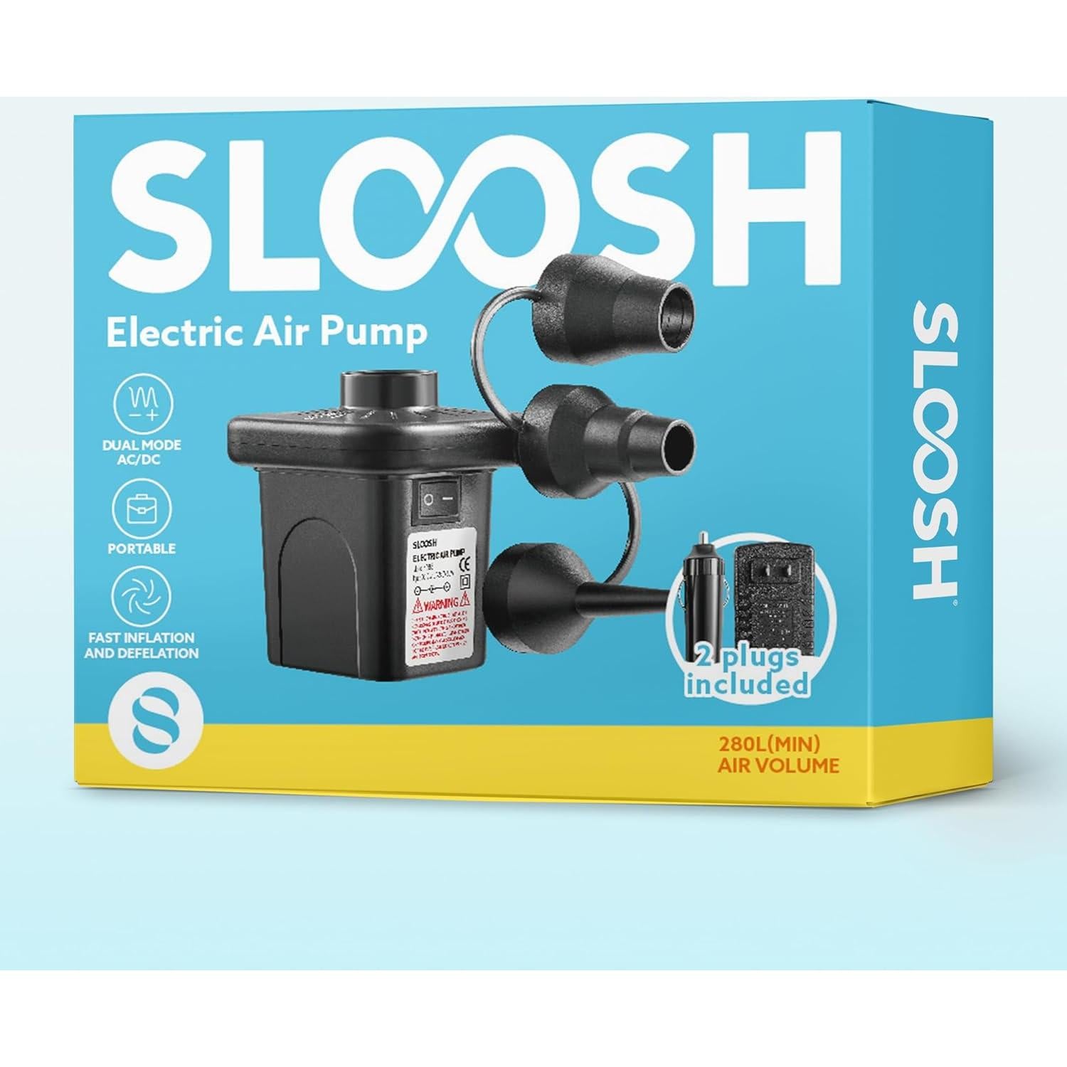 Bomba de Aire Eléctrica Sloosh 280 LPM para Inflables