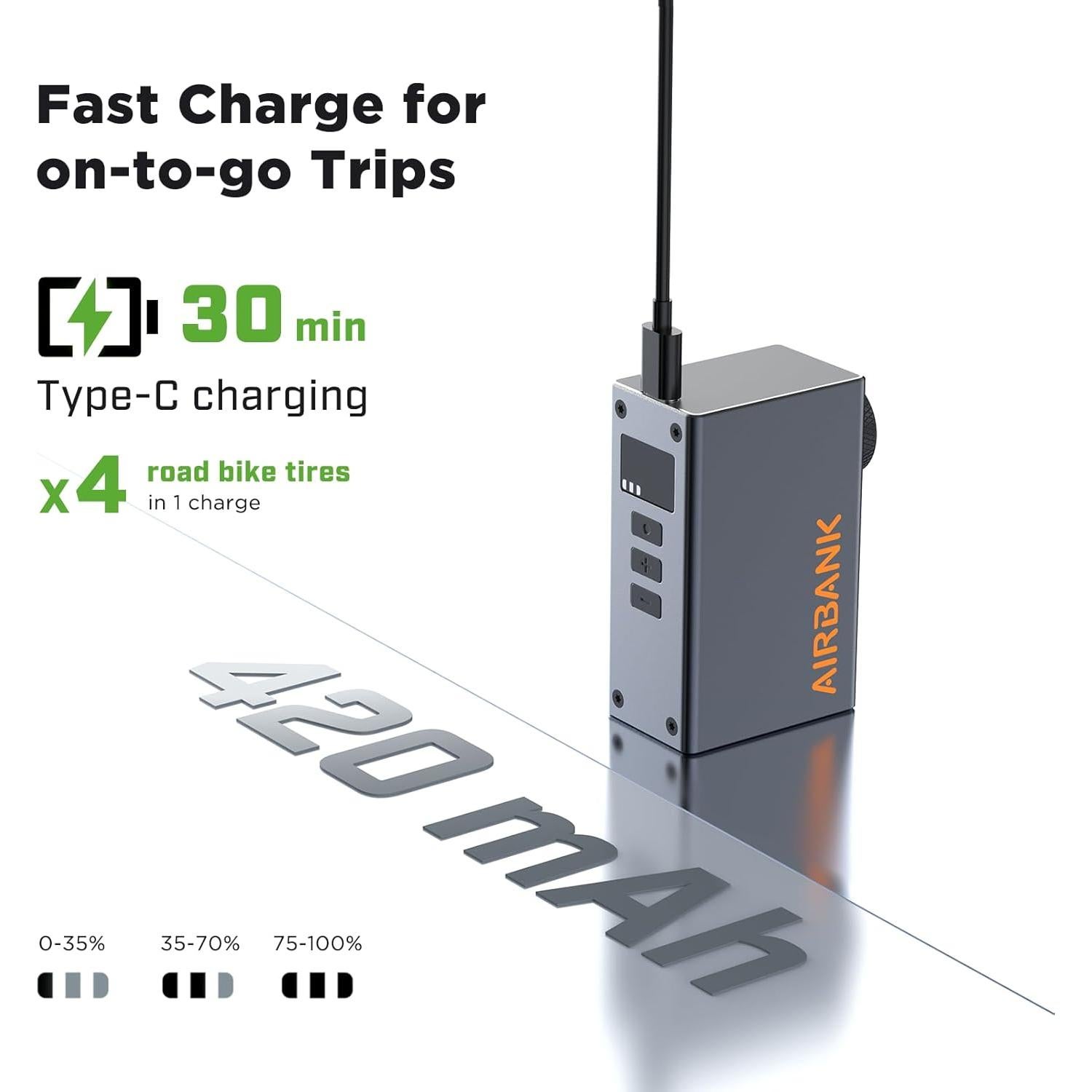 Bomba de Bicicleta Eléctrica AIRBANK Pocket 2 PRO 120 PSI