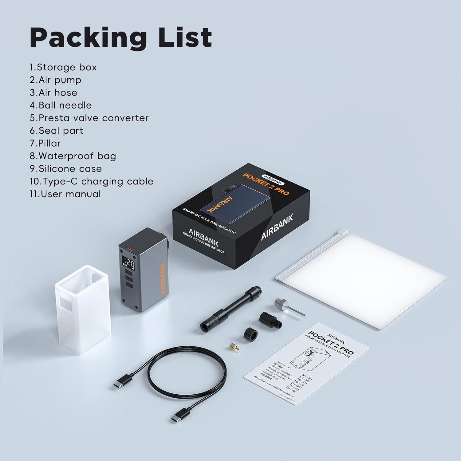 Bomba de Bicicleta Eléctrica AIRBANK Pocket 2 PRO 120 PSI