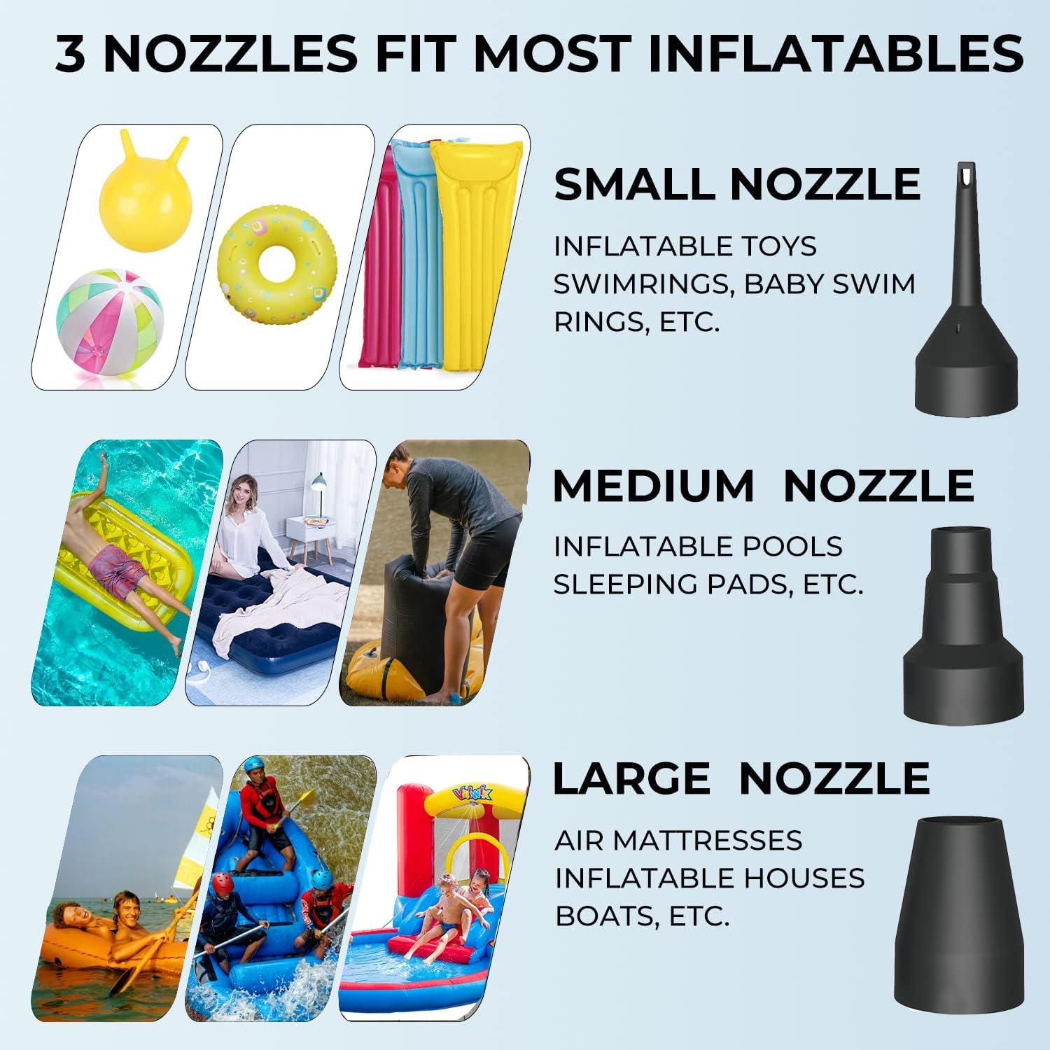 Bomba de Aire EIHUP Eléctrica Inflable 0.4kg 3 Boquillas