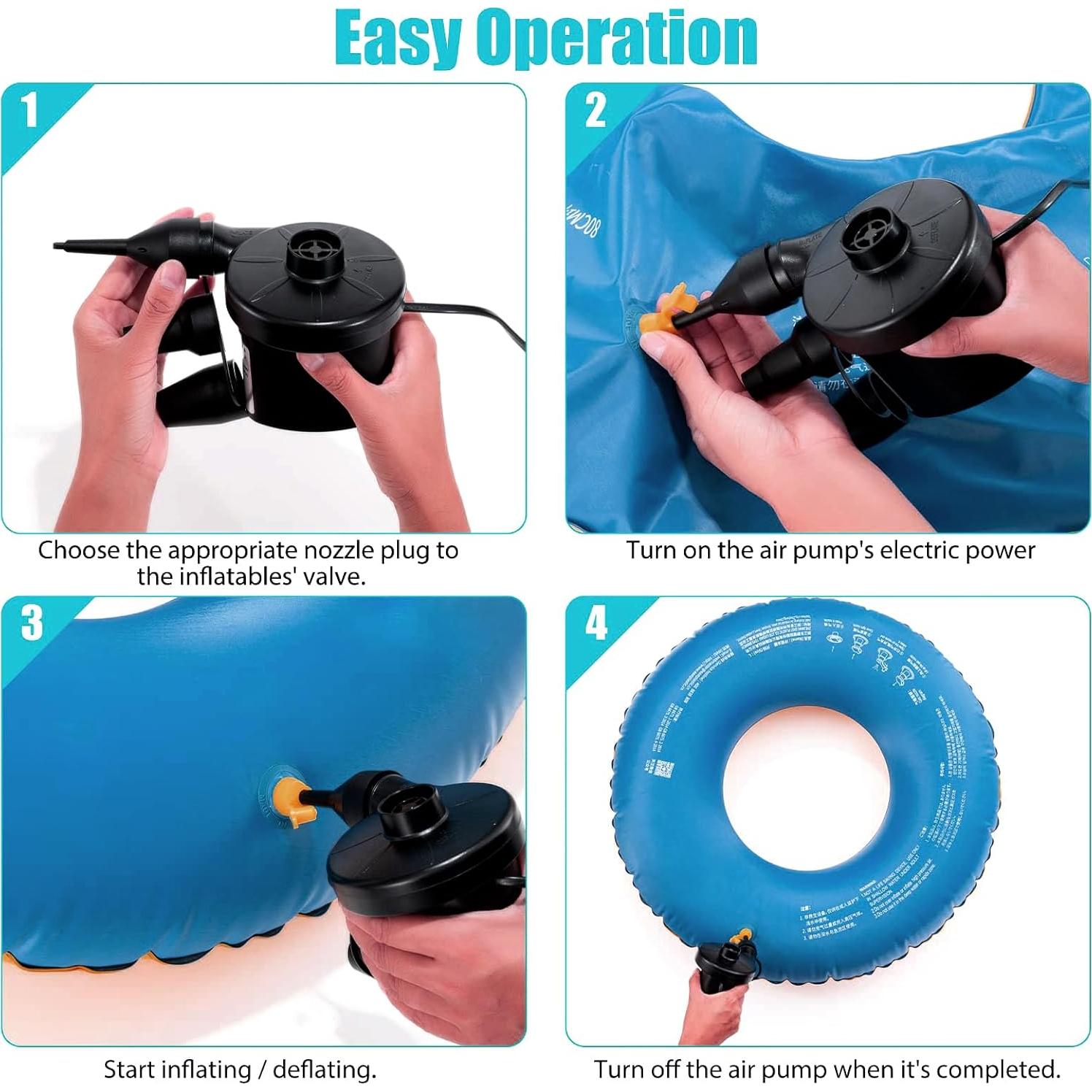 Bomba de Aire EIHUP Eléctrica Inflable 0.4kg 3 Boquillas