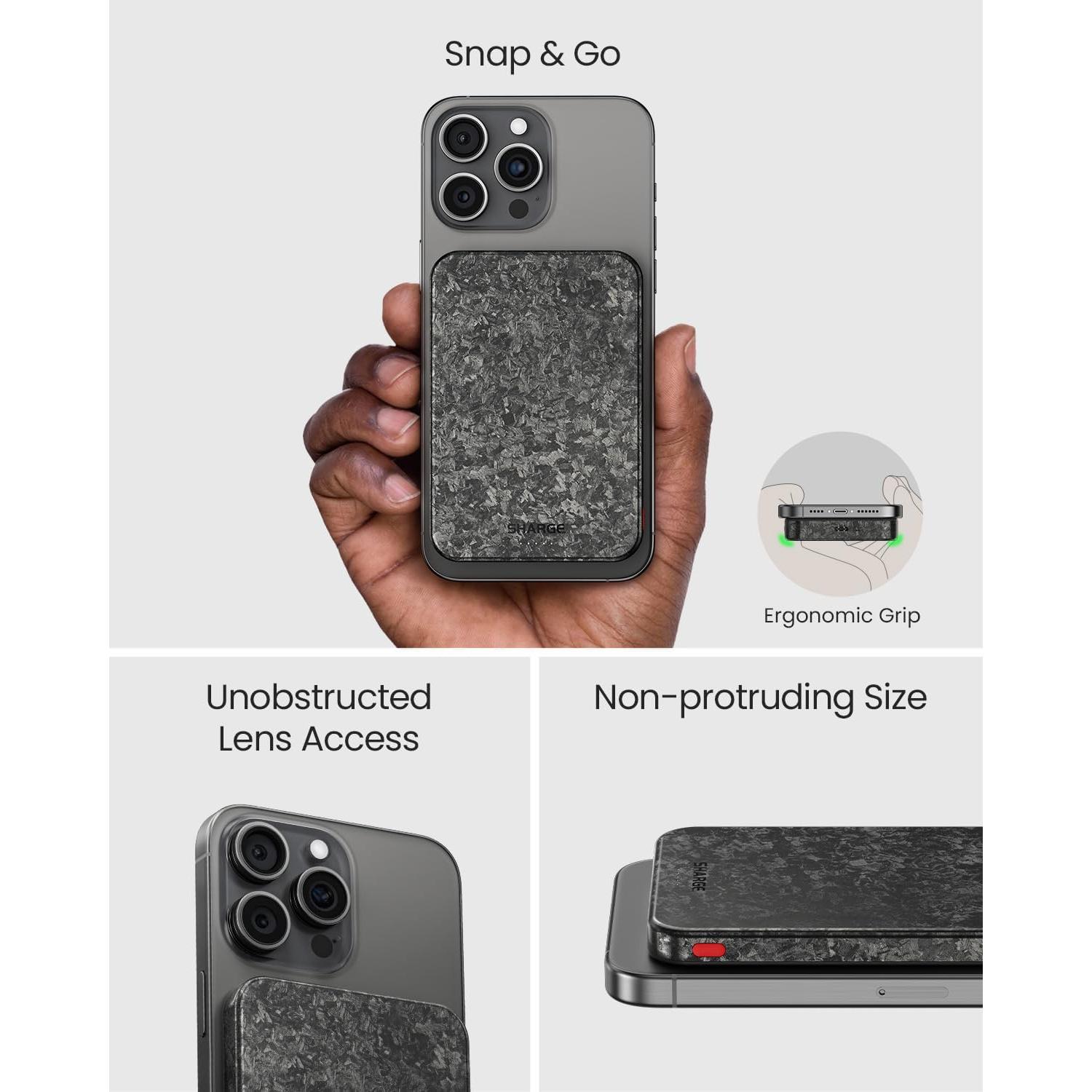 Cargador Portátil Magnético Sharge CarbonMag 5000mAh 20W