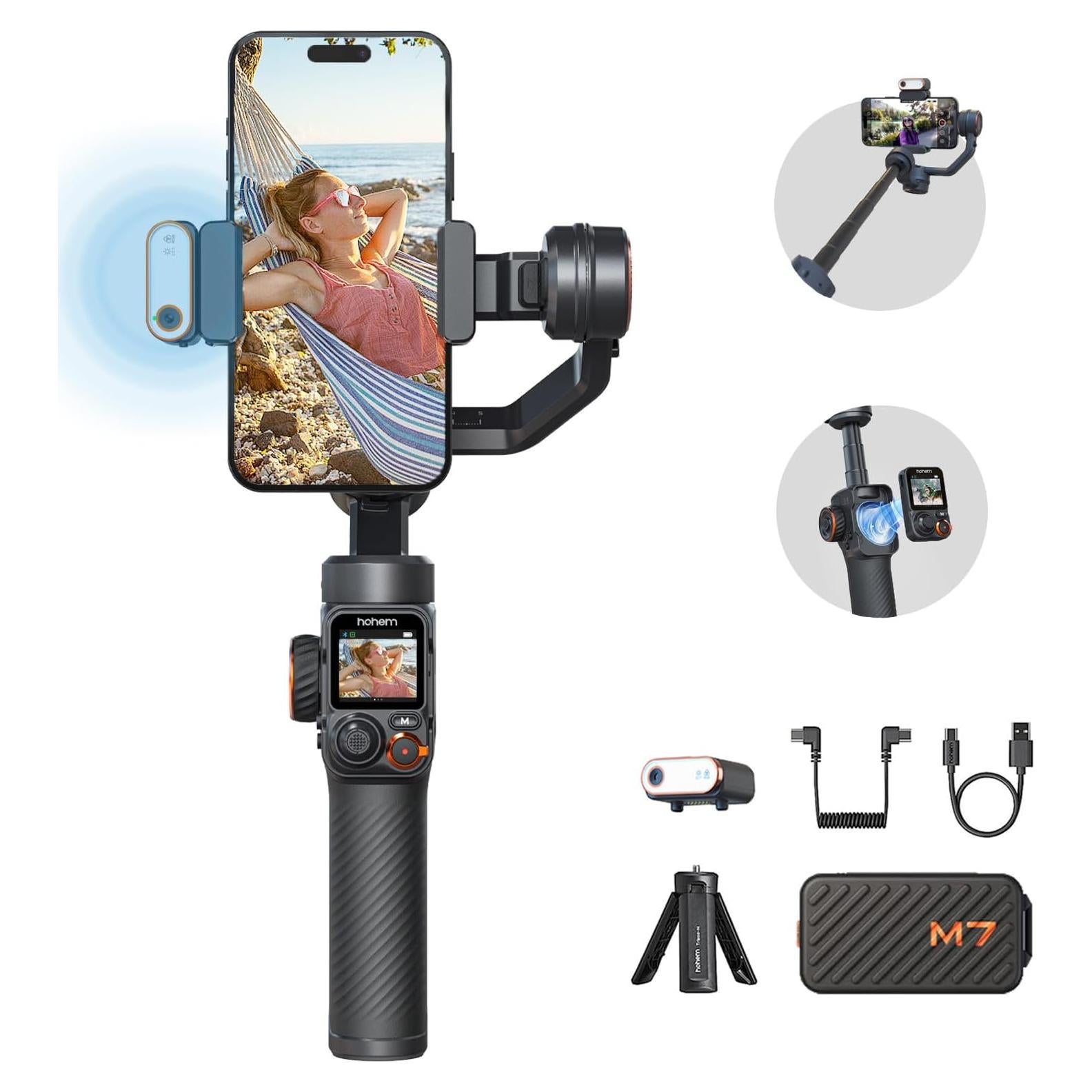 Estabilizador Gimbal Hohem iSteady M7 para Smartphone 500g