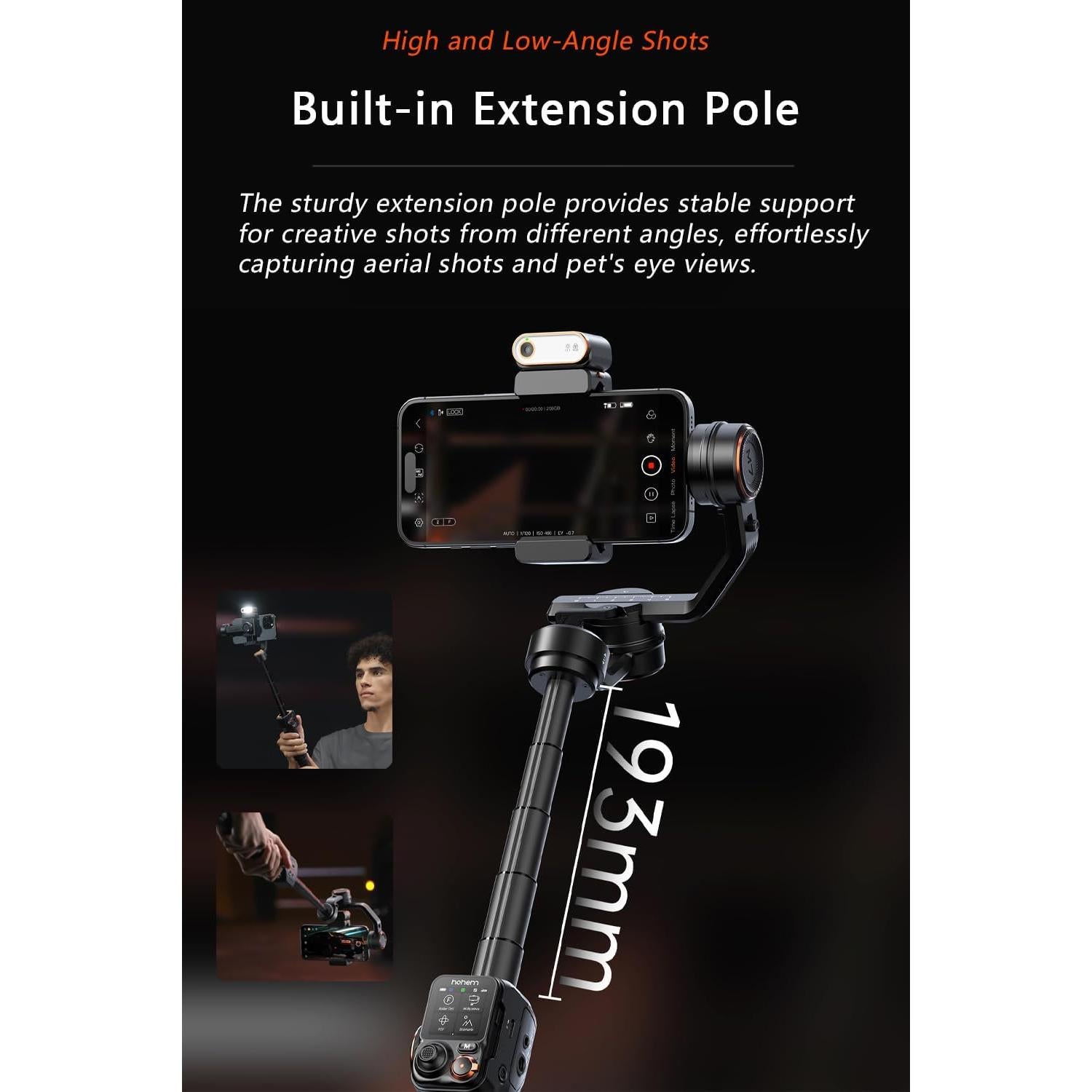 Estabilizador Gimbal Hohem iSteady M7 para Smartphone 500g