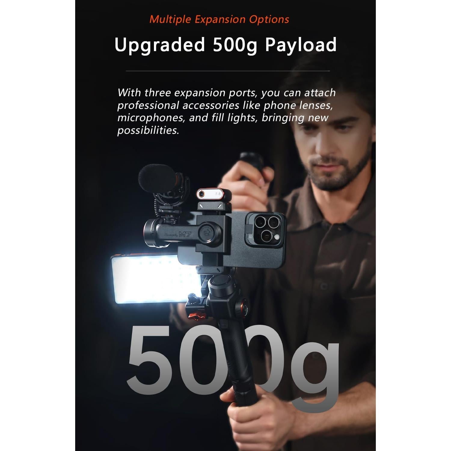 Estabilizador Gimbal Hohem iSteady M7 para Smartphone 500g