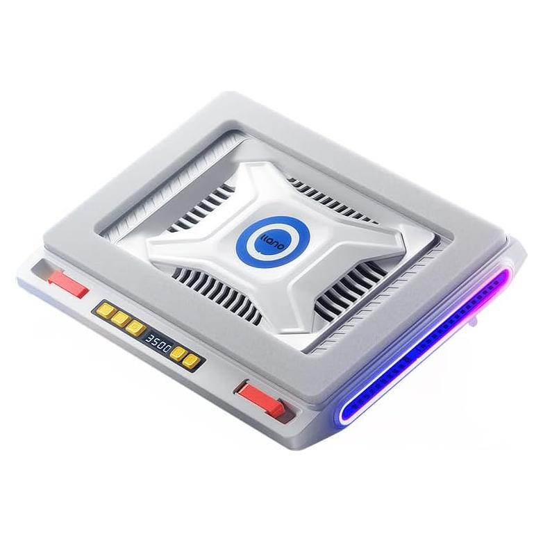 Enfriador de Laptop Gaming llano V10 RGB 12 cm Ajustable 13-17.3"