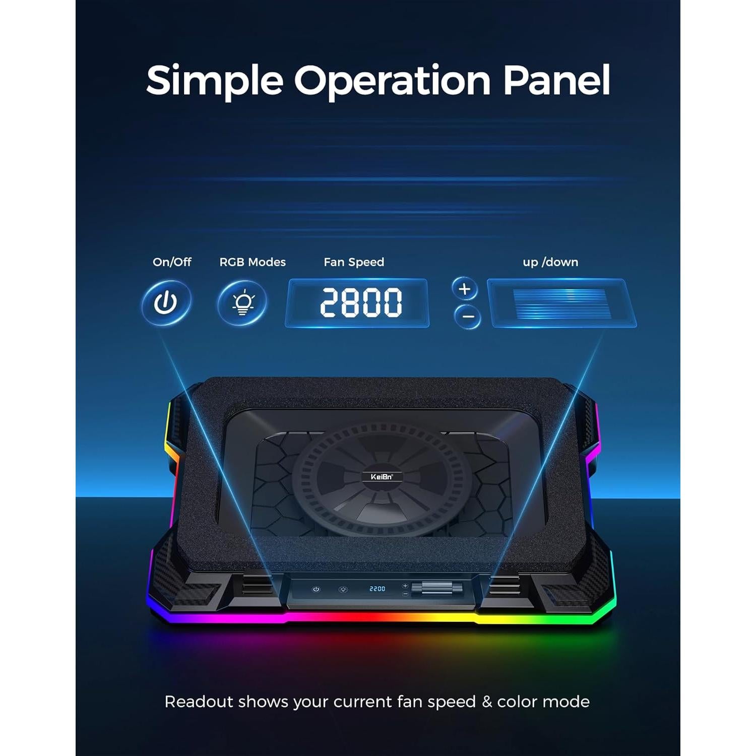 Almohadilla de Enfriamiento KeiBn K1 para Laptop 15.6-19.3"