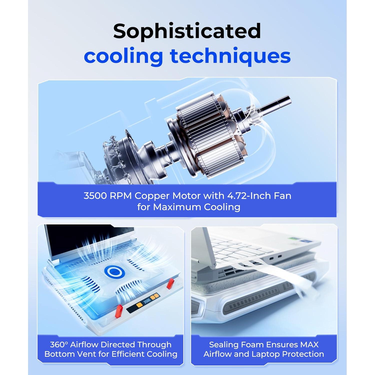 Pad de Enfriamiento Llano V10 para Laptop 13-17.3" Turbo