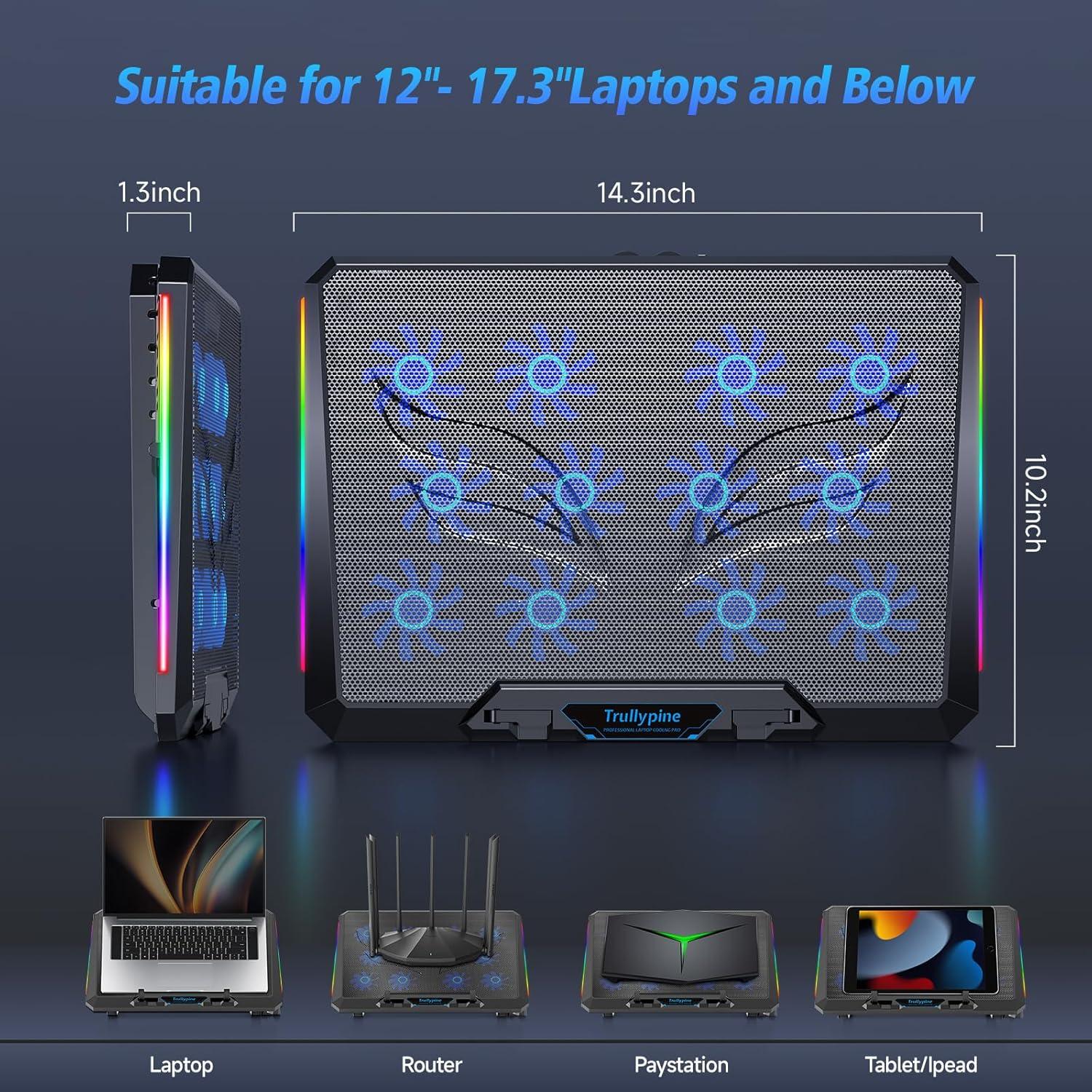 Base de Enfriamiento para Laptop Trullypine con 12 Ventiladores