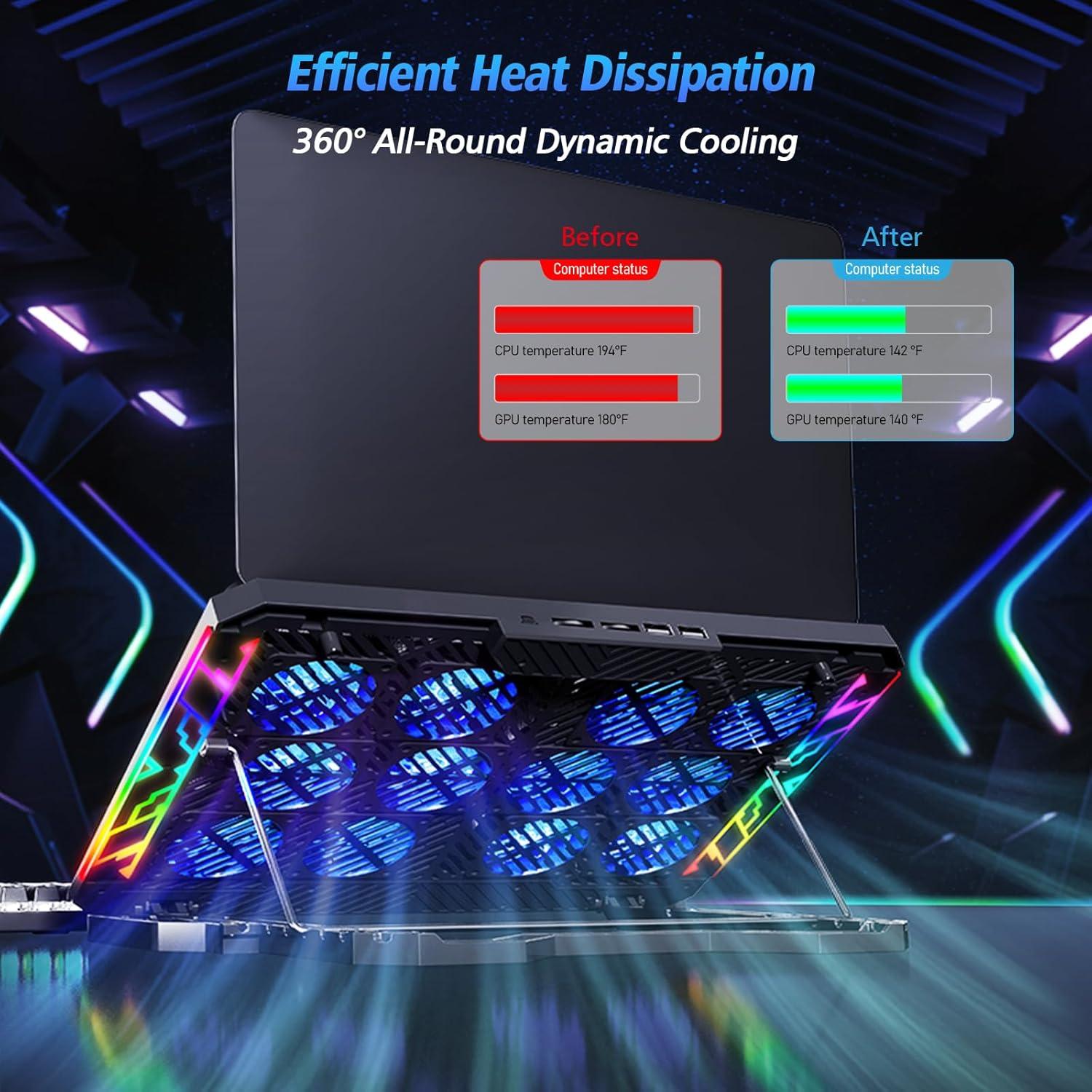 Base de Enfriamiento para Laptop Trullypine con 12 Ventiladores