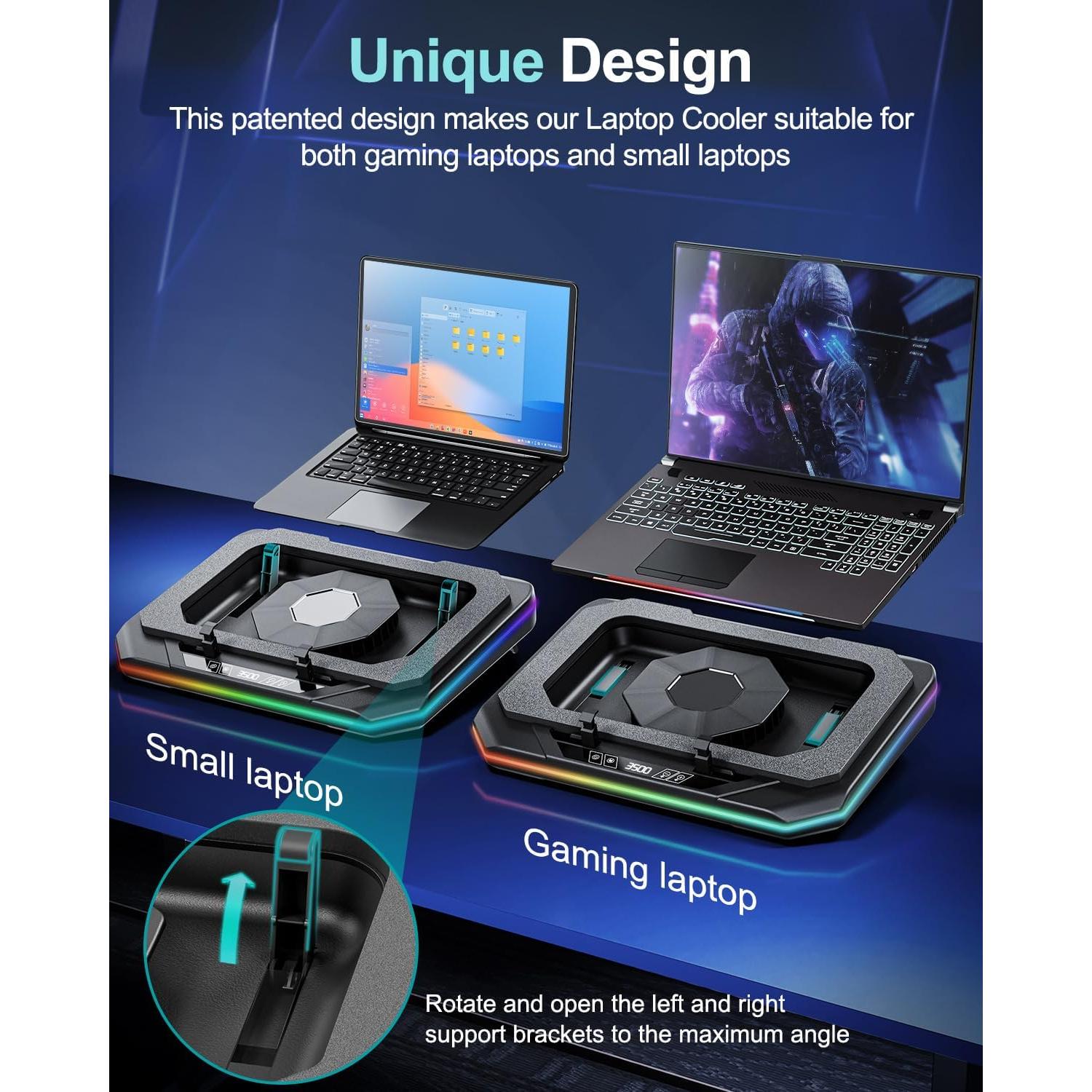 Base de Enfriamiento para Laptop MONTURA PRO RGB 12-19"