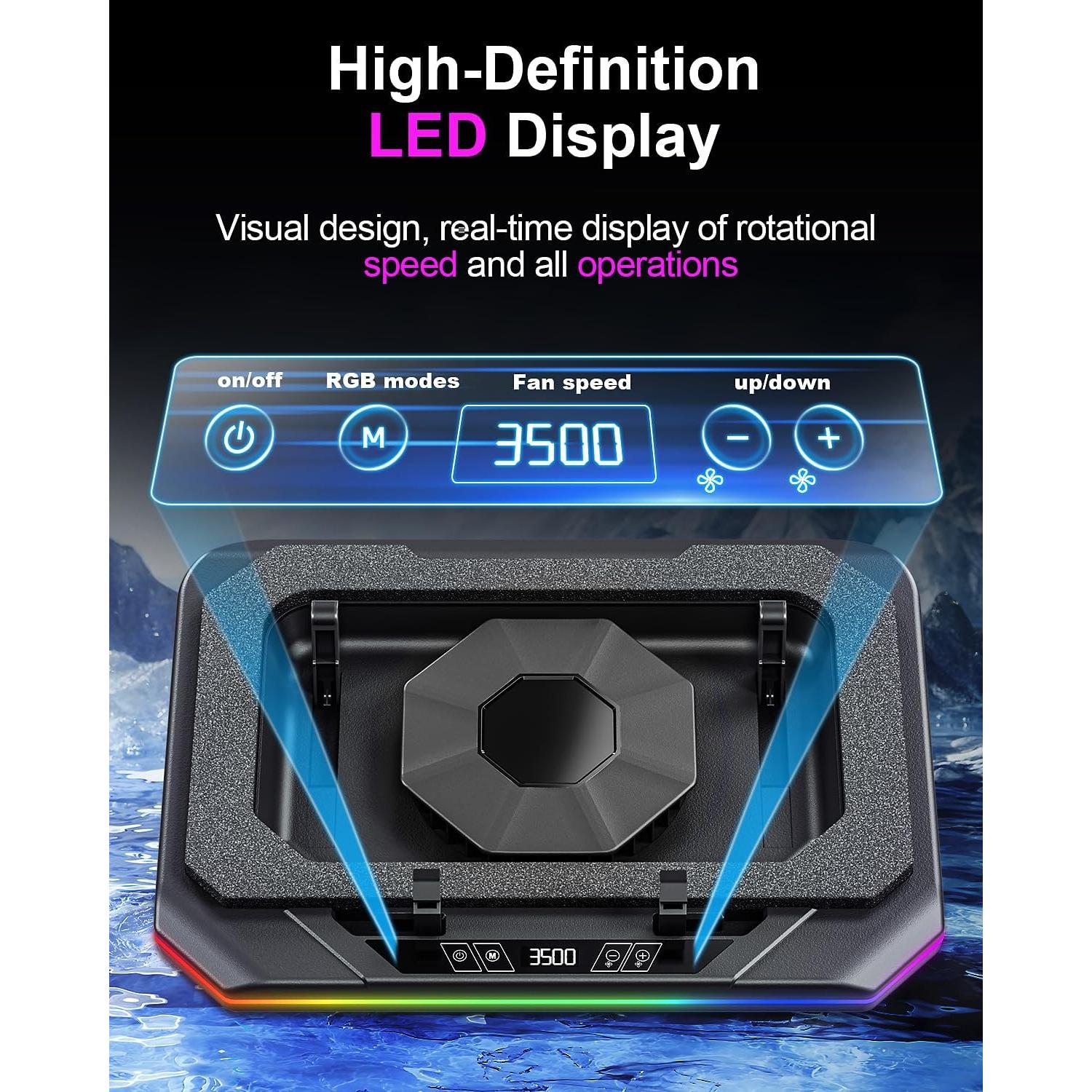 Base de Enfriamiento para Laptop MONTURA PRO RGB 12-19"