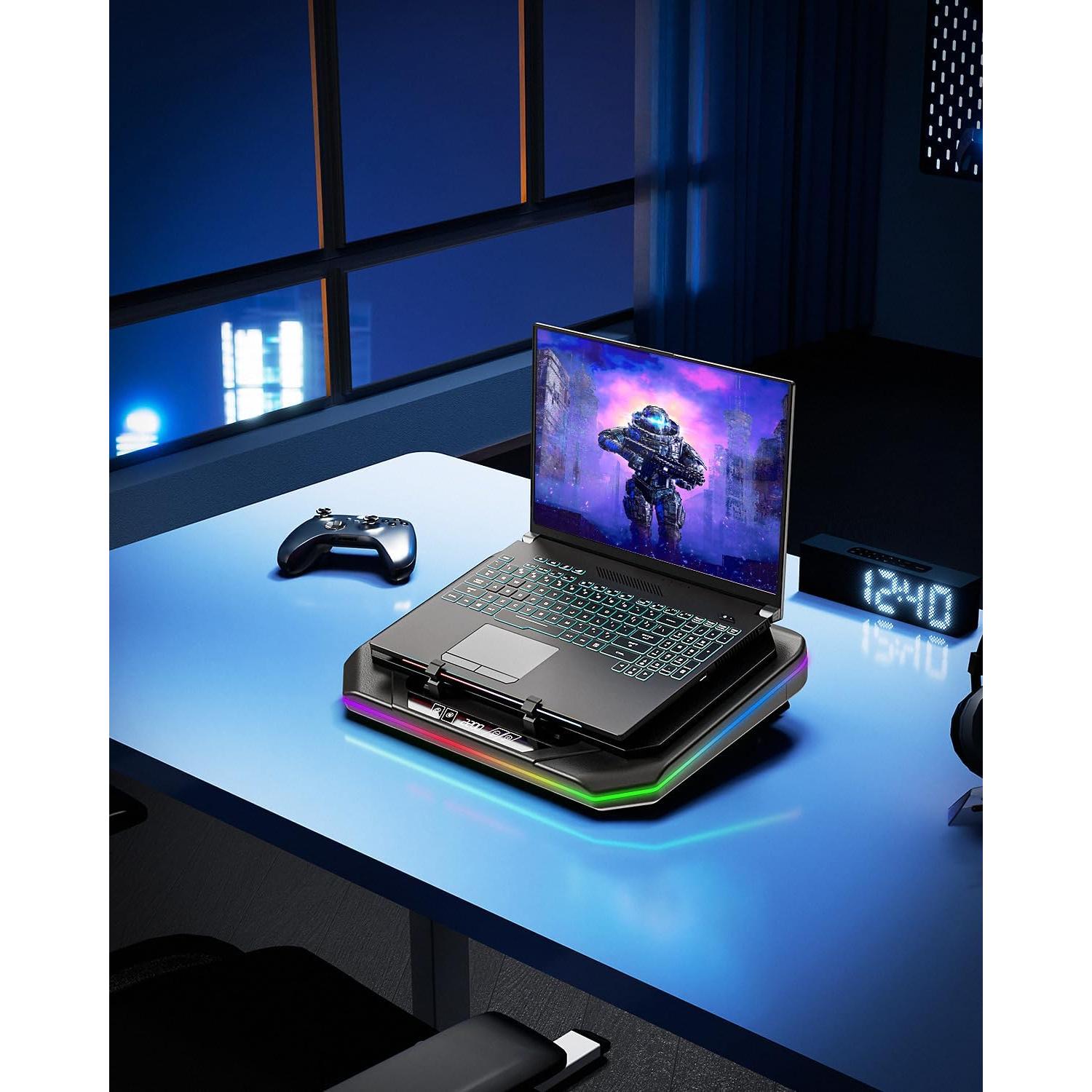 Base de Enfriamiento para Laptop MONTURA PRO RGB 12-19"