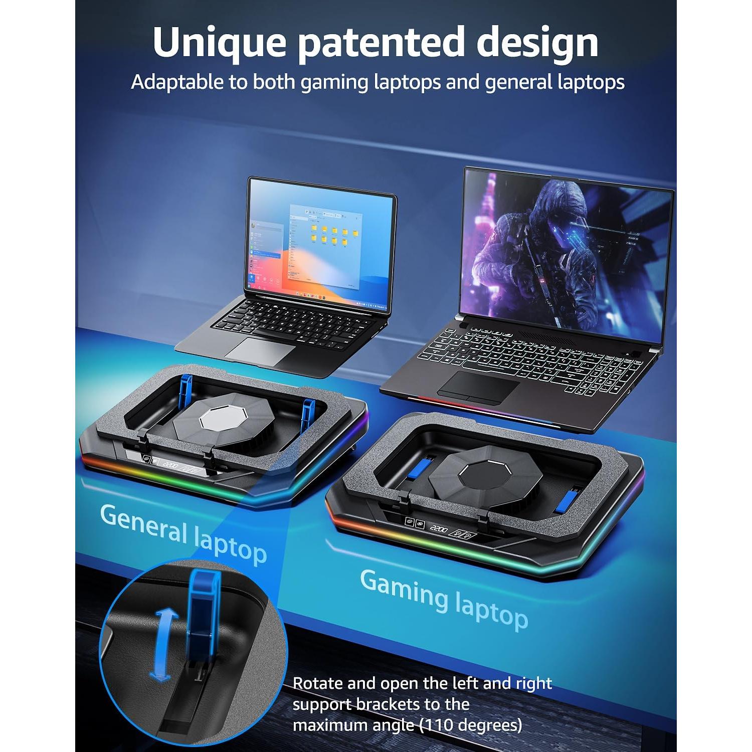 Base de Enfriamiento para Laptop MONTURA 13-19" RGB 3500RPM