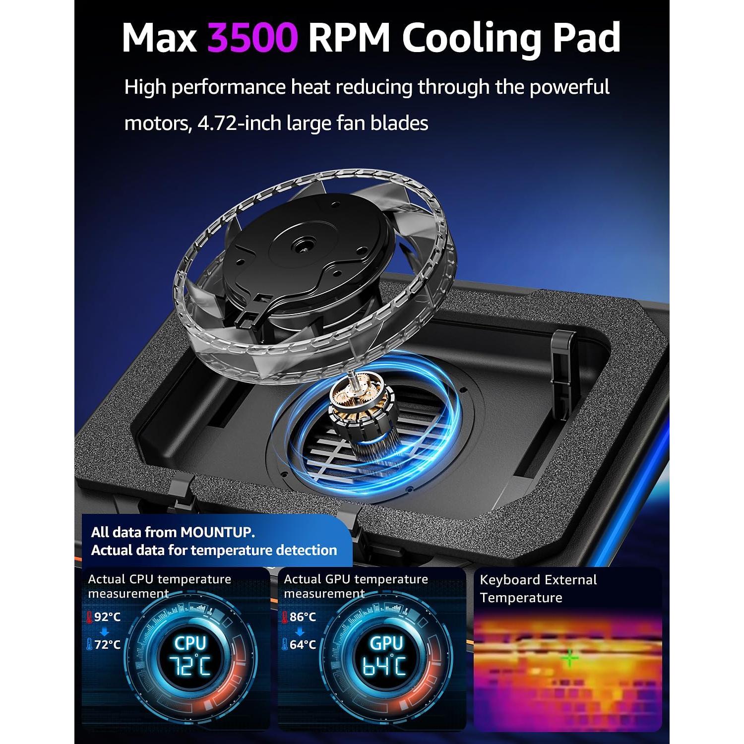 Base de Enfriamiento para Laptop MONTURA 13-19" RGB 3500RPM