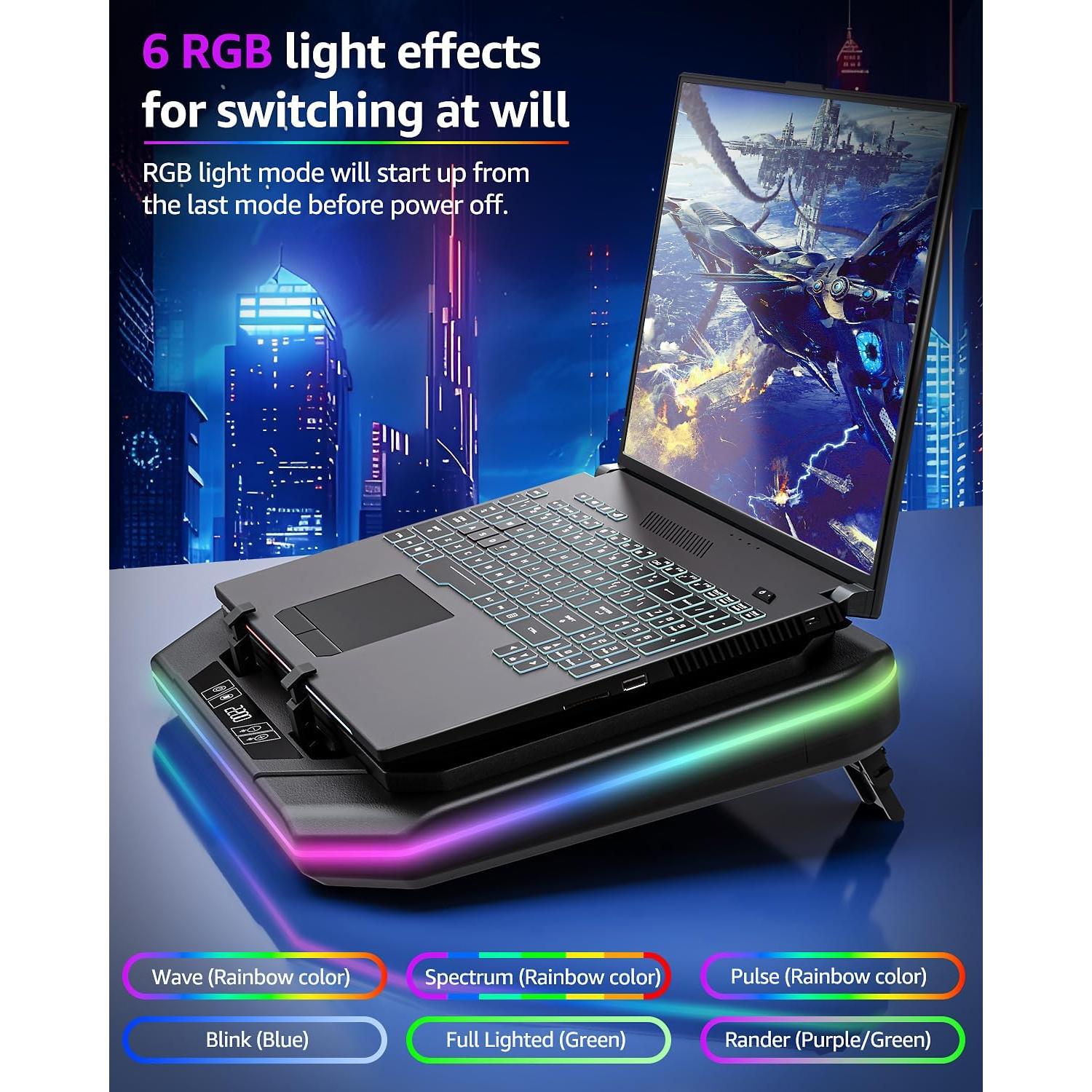 Base de Enfriamiento para Laptop MONTURA 13-19" RGB 3500RPM