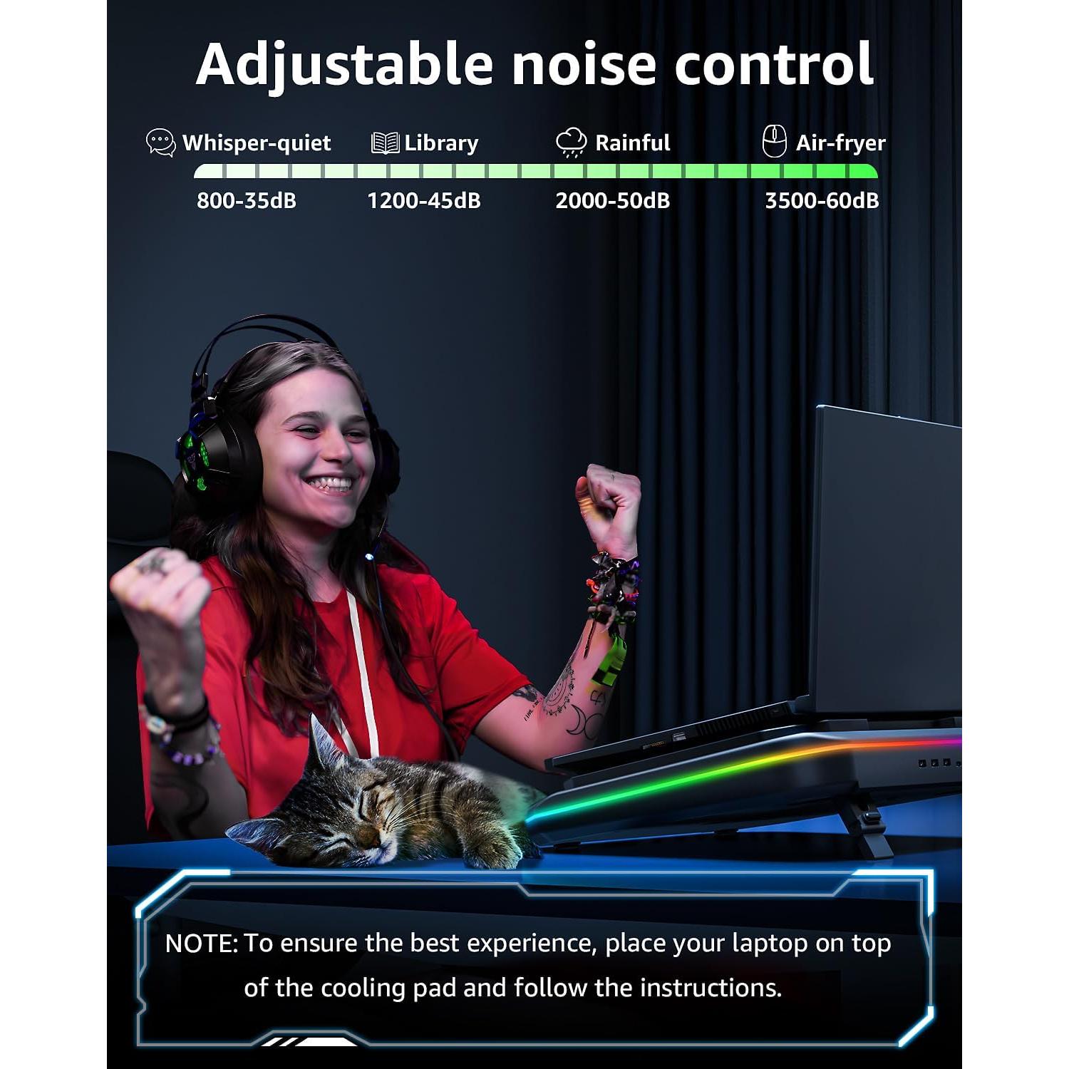 Base de Enfriamiento para Laptop MONTURA 13-19" RGB 3500RPM