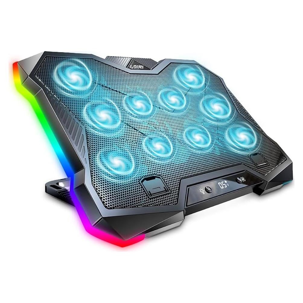 G-STORY Almohadilla Enfriamiento Laptop 12-18" RGB 10 Ventiladores