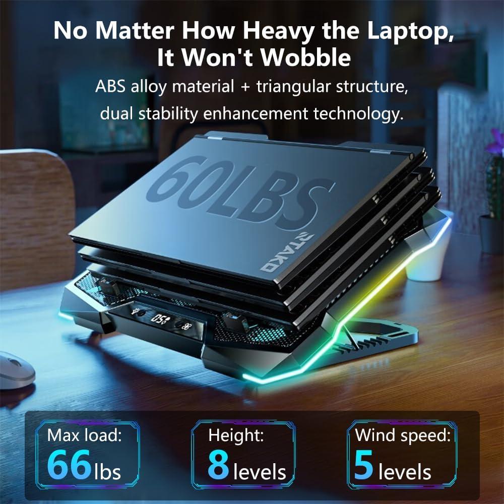 G-STORY Almohadilla Enfriamiento Laptop 12-18" RGB 10 Ventiladores