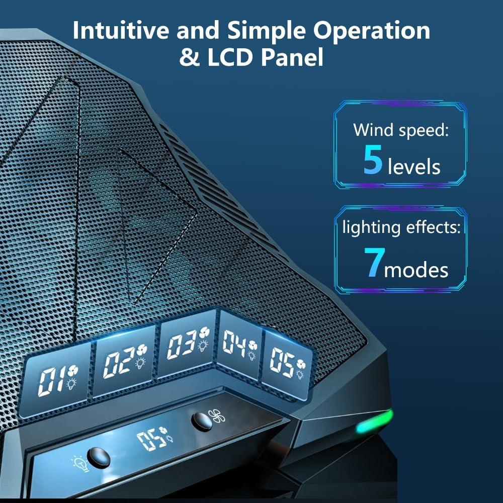 G-STORY Almohadilla Enfriamiento Laptop 12-18" RGB 10 Ventiladores