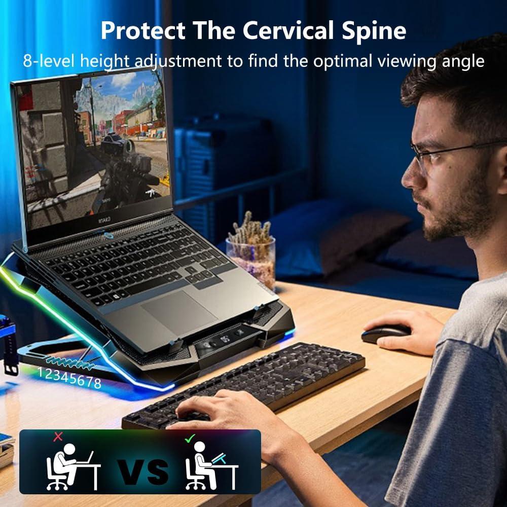 G-STORY Almohadilla Enfriamiento Laptop 12-18" RGB 10 Ventiladores