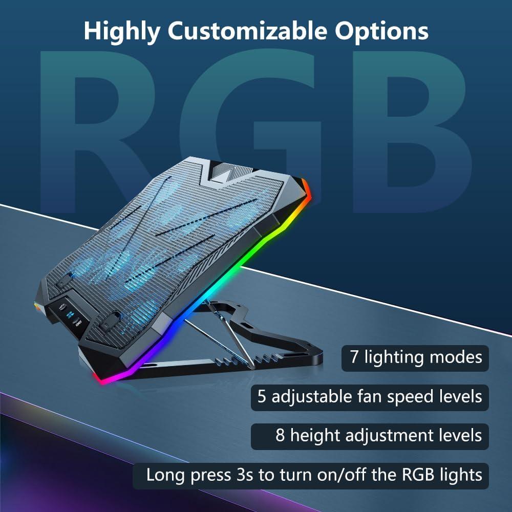 G-STORY Almohadilla Enfriamiento Laptop 12-18" RGB 10 Ventiladores