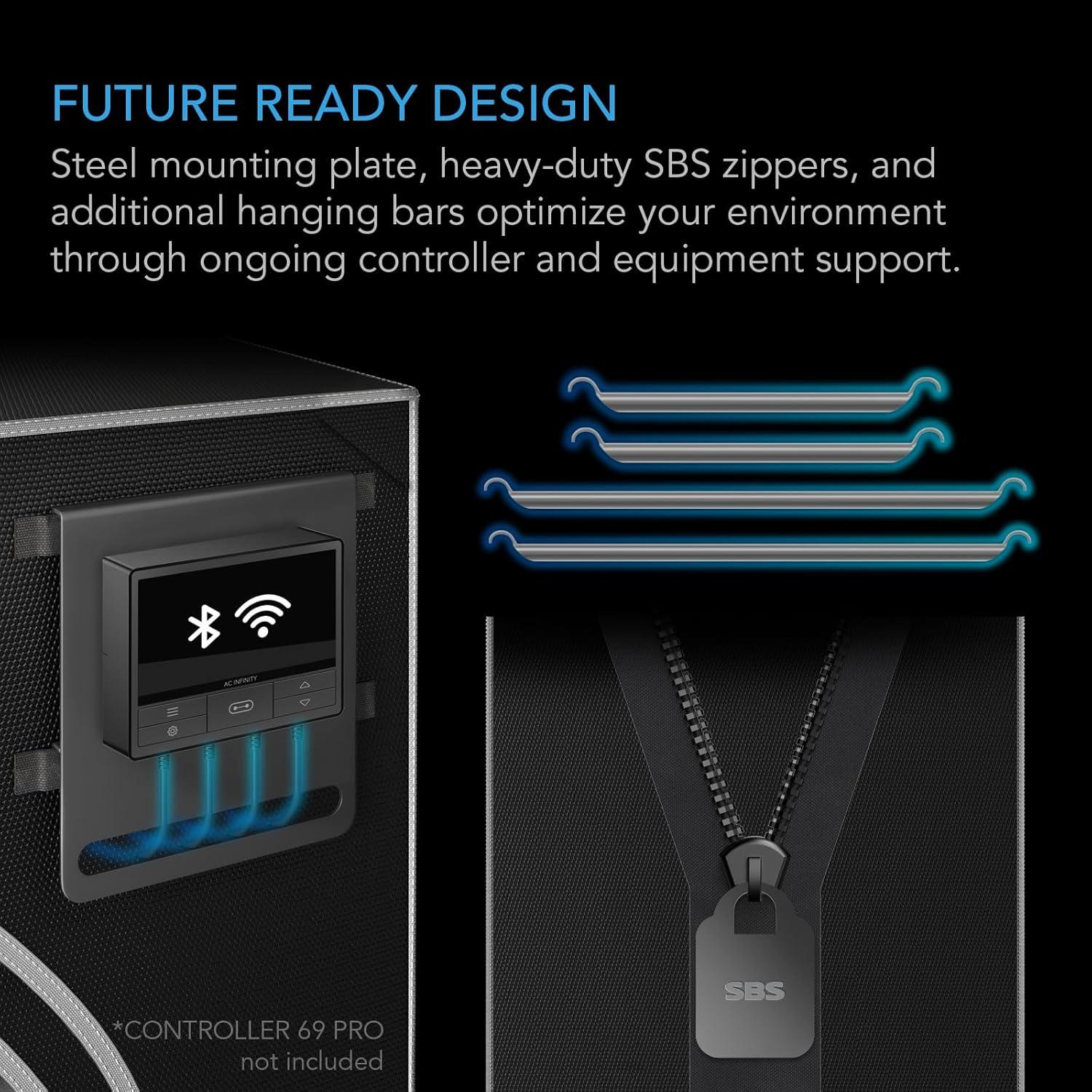 Tienda de Cultivo AC Infinity 91x60x182 cm para Hidroponía