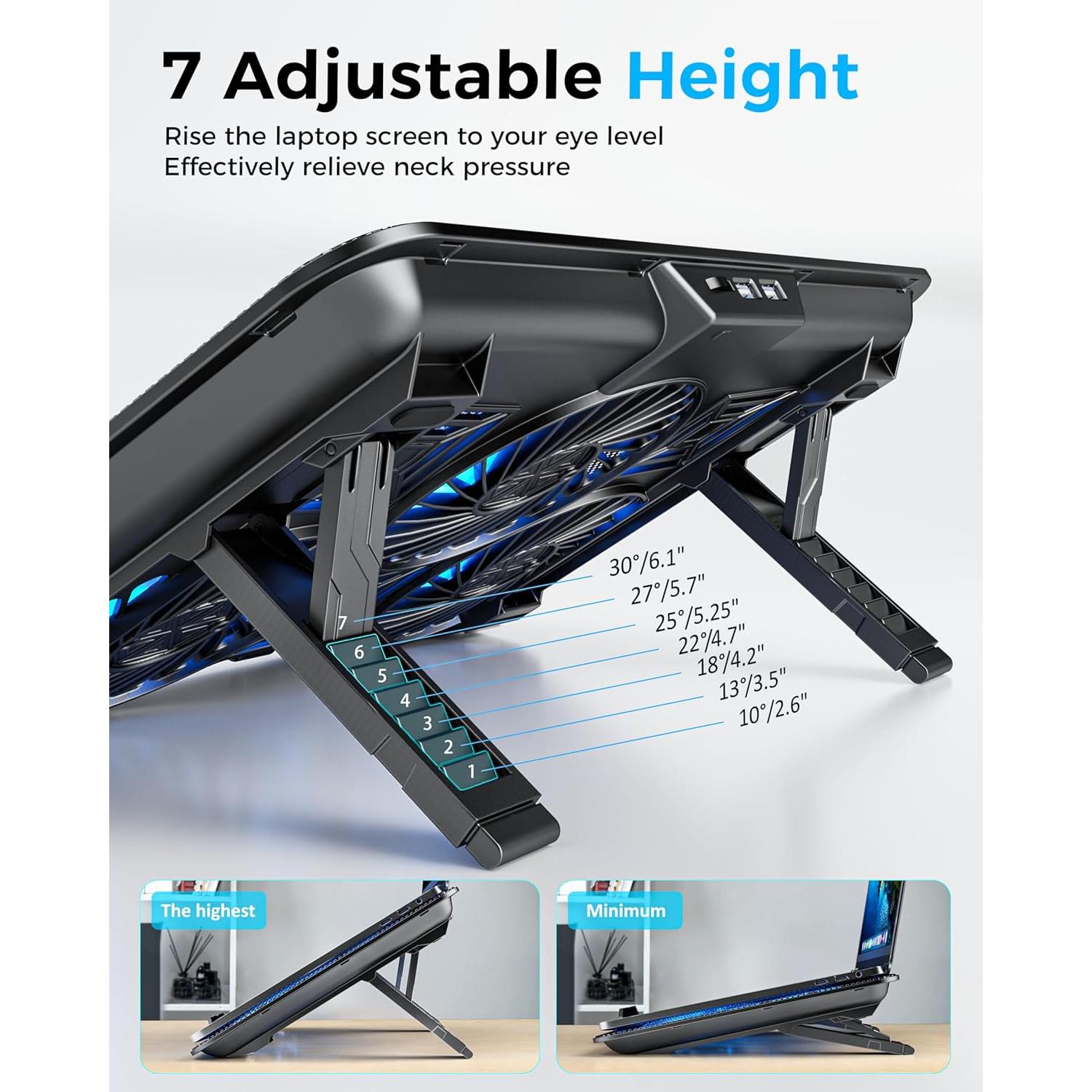 Base de Enfriamiento AICHESON para Laptop 6 Ventiladores 33-43 cm