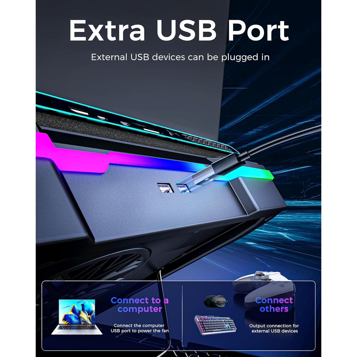 Base de Enfriamiento para Laptop AICHESON K1-2RG RGB 15-19"