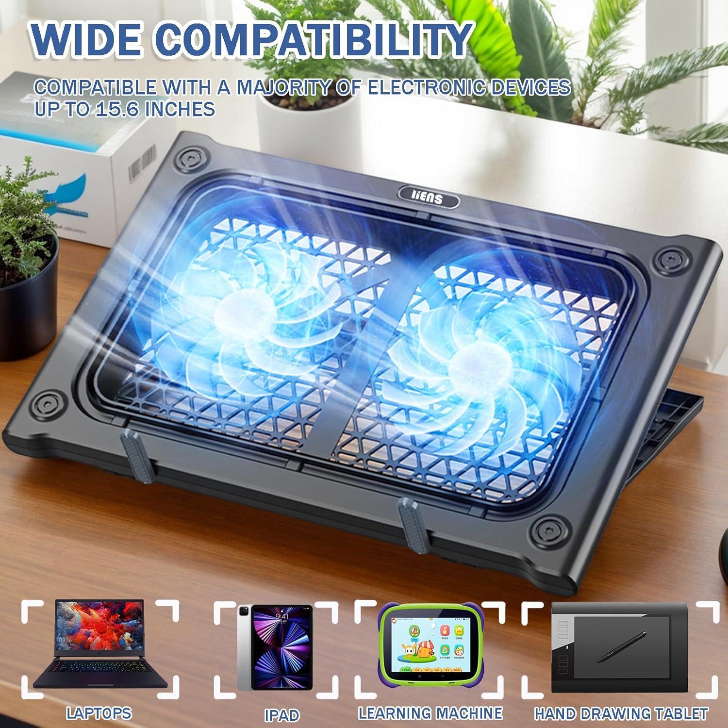 Base de Enfriamiento para Laptop LIENS 12-15.6 Pulgadas 2 Ventiladores