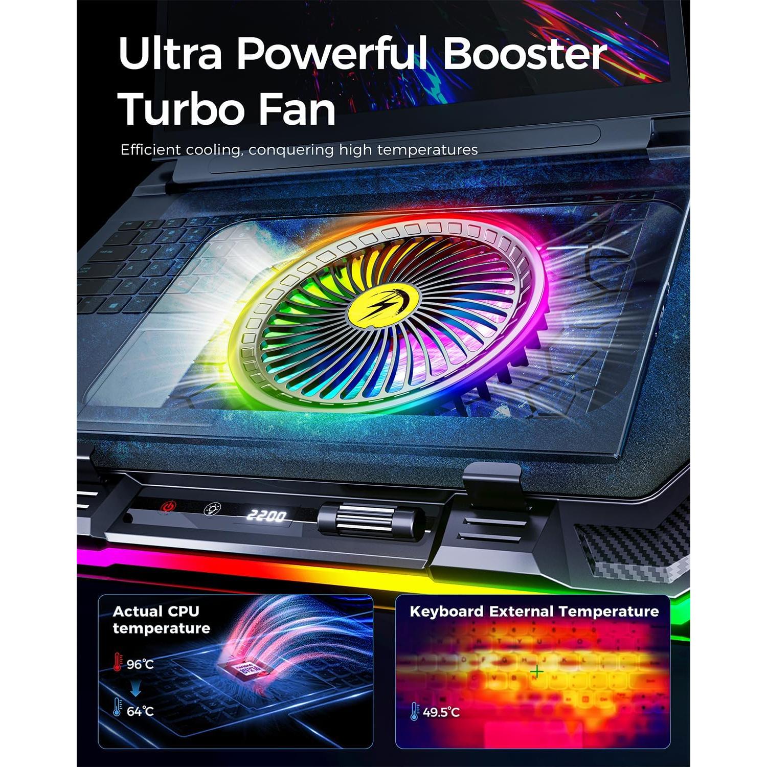 Base de Enfriamiento para Laptop Gaming KeiBn K1-5V RGB 14 cm