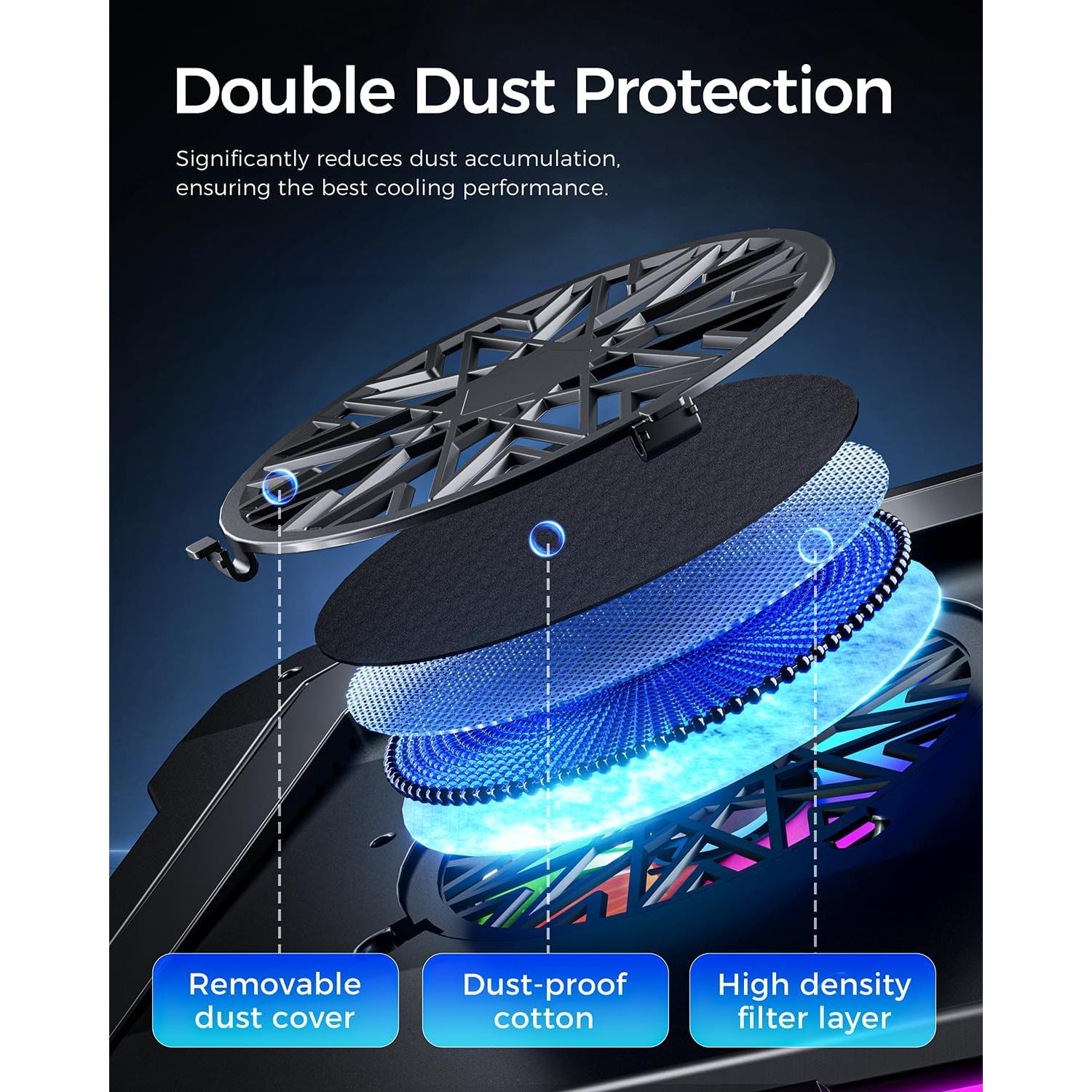 Base de Enfriamiento para Laptop Gaming KeiBn K1-5V RGB 14 cm